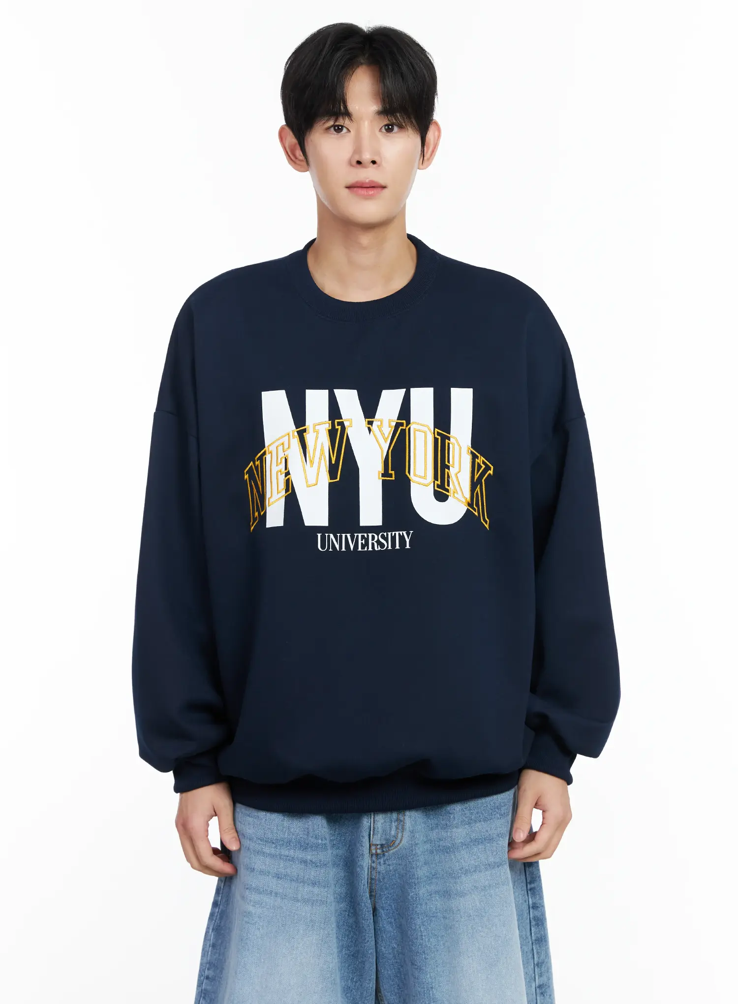 Men's Embroidered Crewneck Sweatshirt IM523 - Image 10