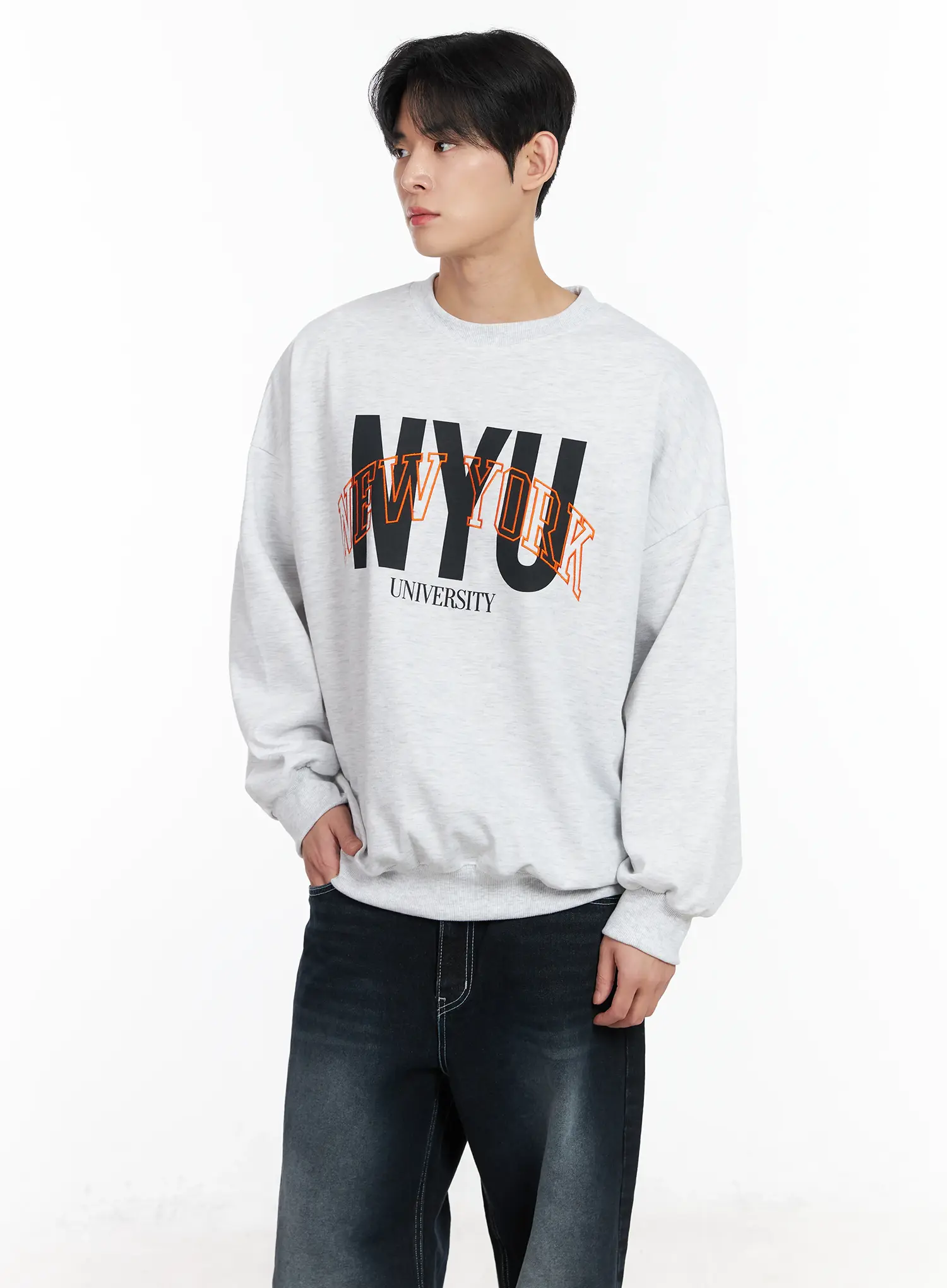 Men's Embroidered Crewneck Sweatshirt IM523 - Image 2