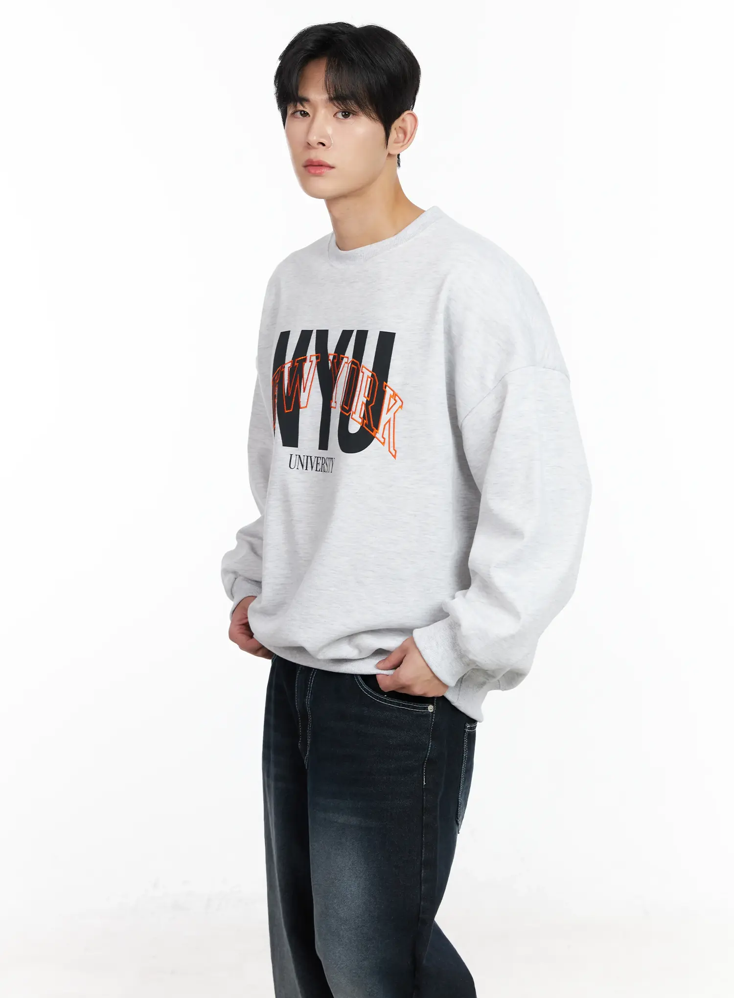 Men's Embroidered Crewneck Sweatshirt IM523 - Image 6