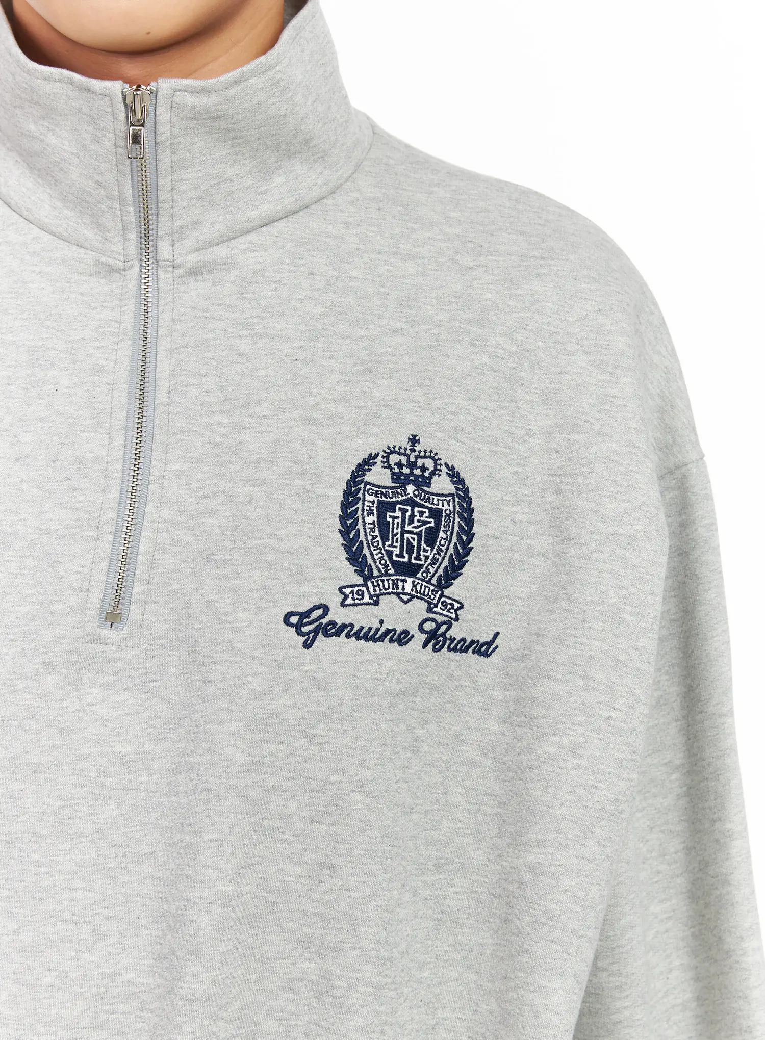 Men's Embroidered Half-Zip Sweatshirt IM511 - Image 13