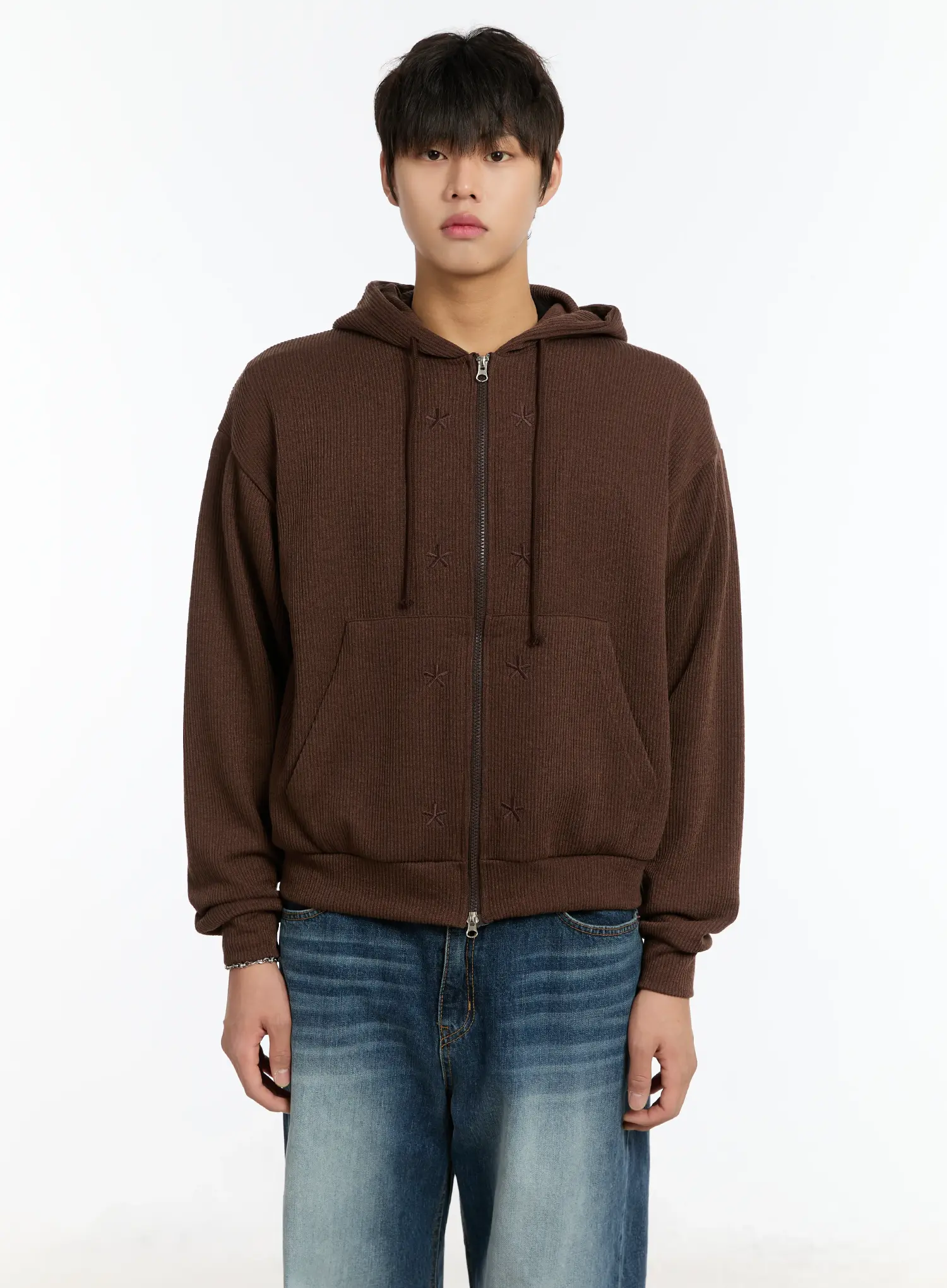 Men's Embroidered Two-Way Zip-Up Hoodie IM502 - Image 12