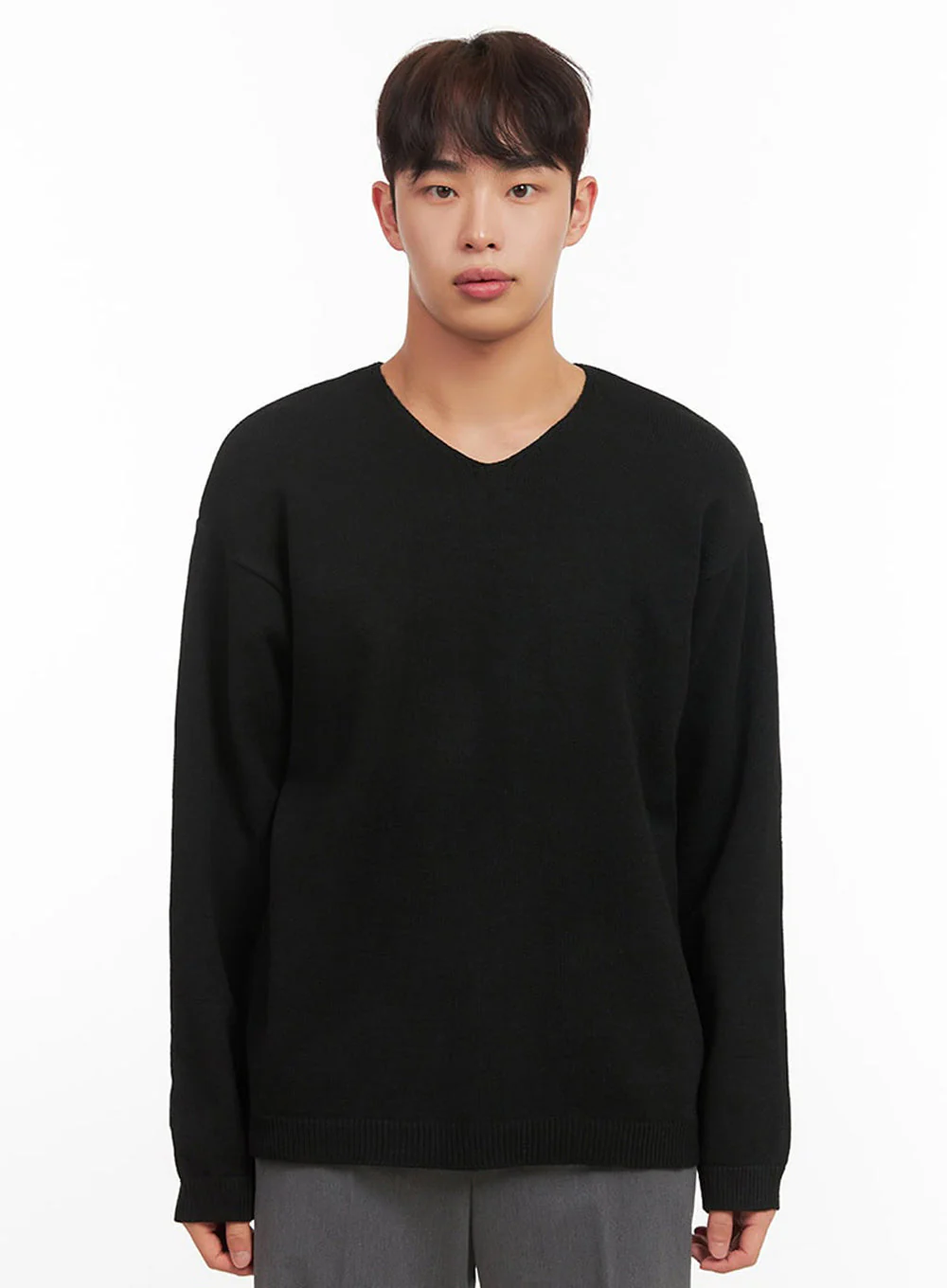 Men's Essential Black V-Neck Sweater IF517 - Image 11