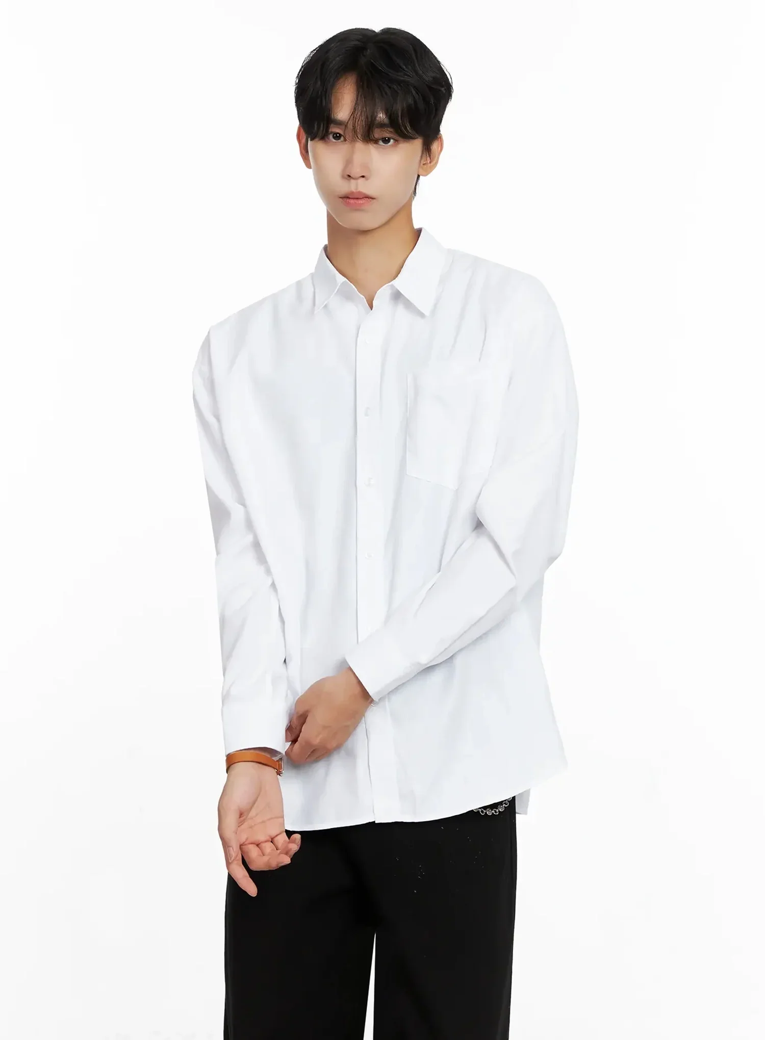 Men's Essential Button-Up Shirt IO516 - Image 2