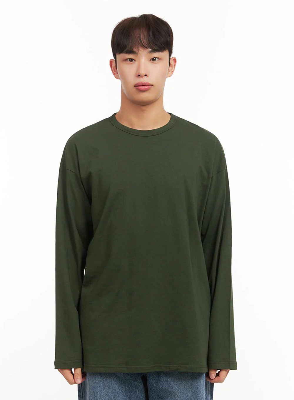 Men's Essential Oversized Long-Sleeve T-Shirt IF517 - Image 12