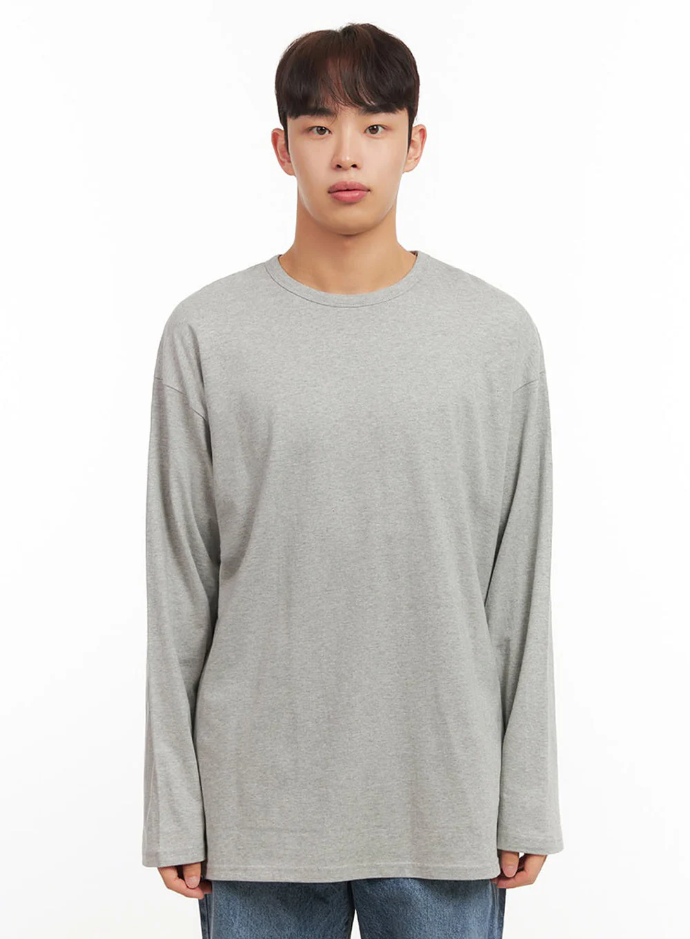 Men's Essential Oversized Long-Sleeve T-Shirt IF517 - Image 13