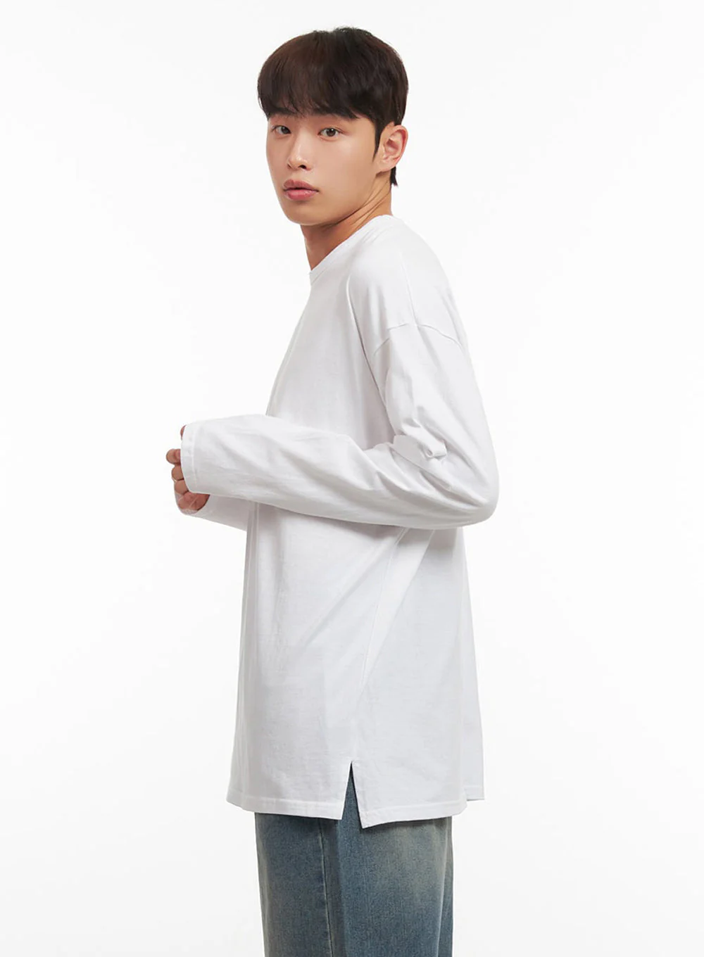 Men's Essential Oversized Long-Sleeve T-Shirt IF517 - Image 4
