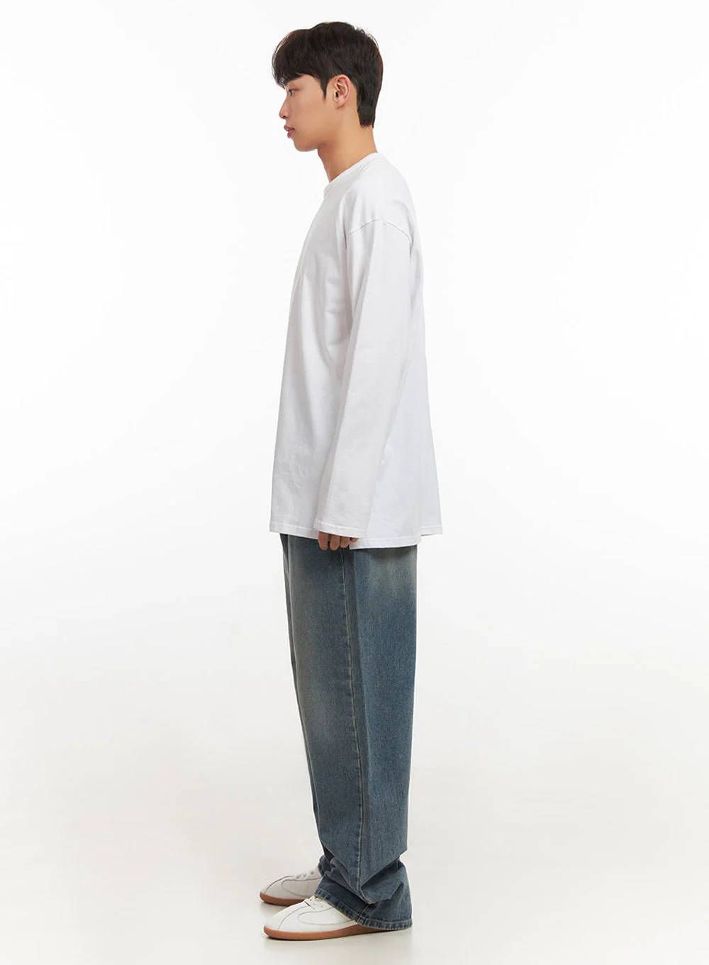 Men's Essential Oversized Long-Sleeve T-Shirt IF517 - Image 7