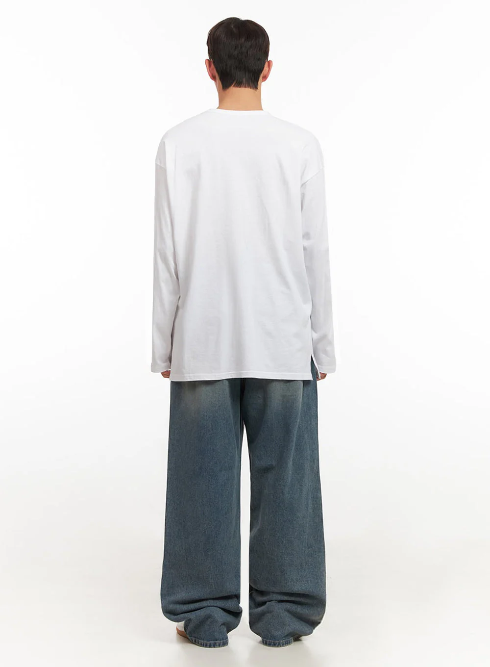 Men's Essential Oversized Long-Sleeve T-Shirt IF517 - Image 8