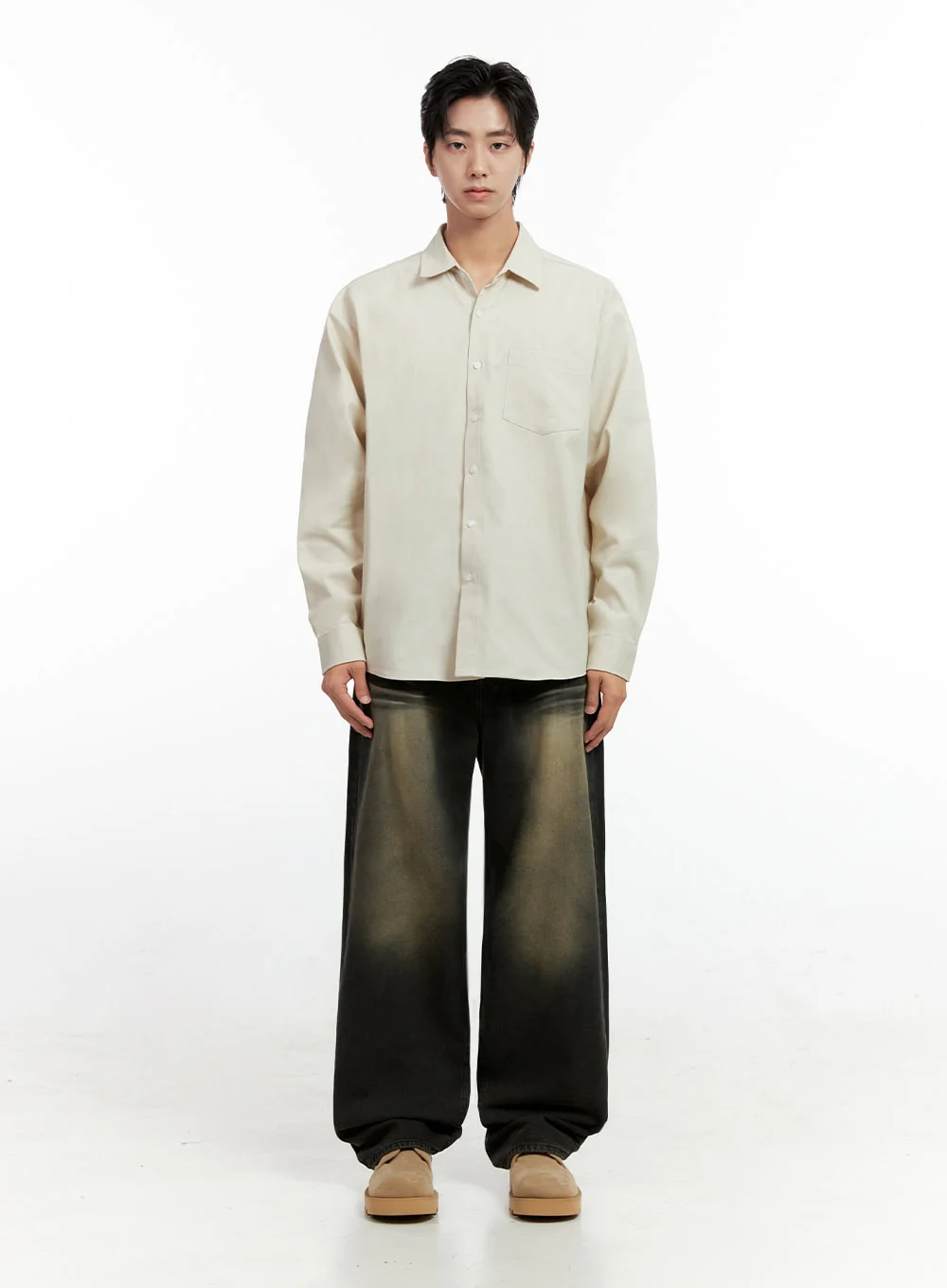 Men's Faded Denim Jeans IN411 - Image 6