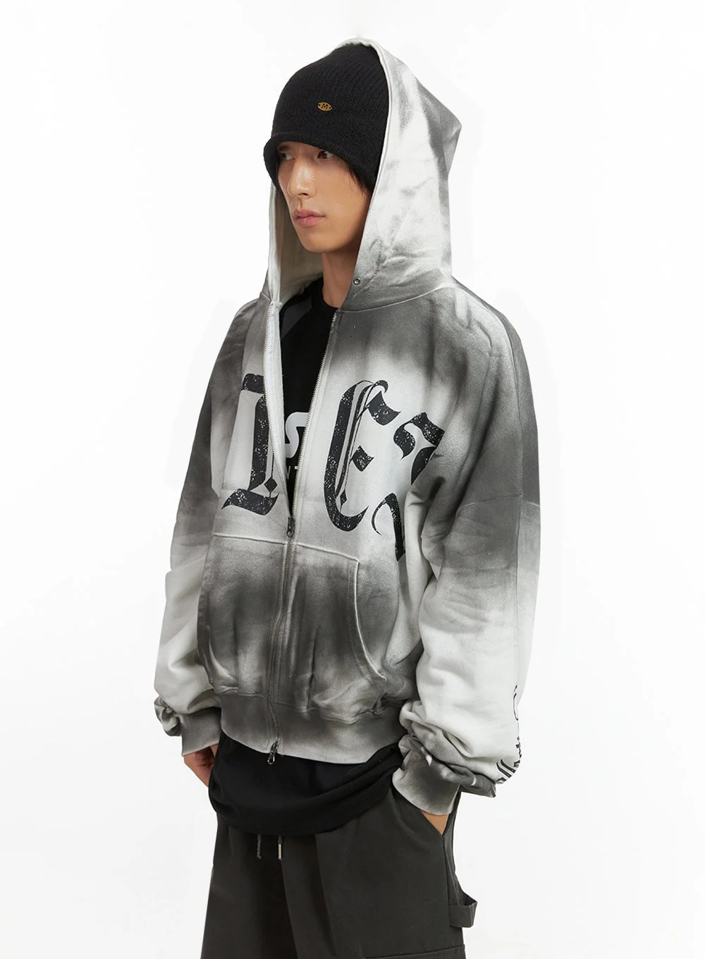 Men's Faded Zip Up Hoodie IO417 - Image 4