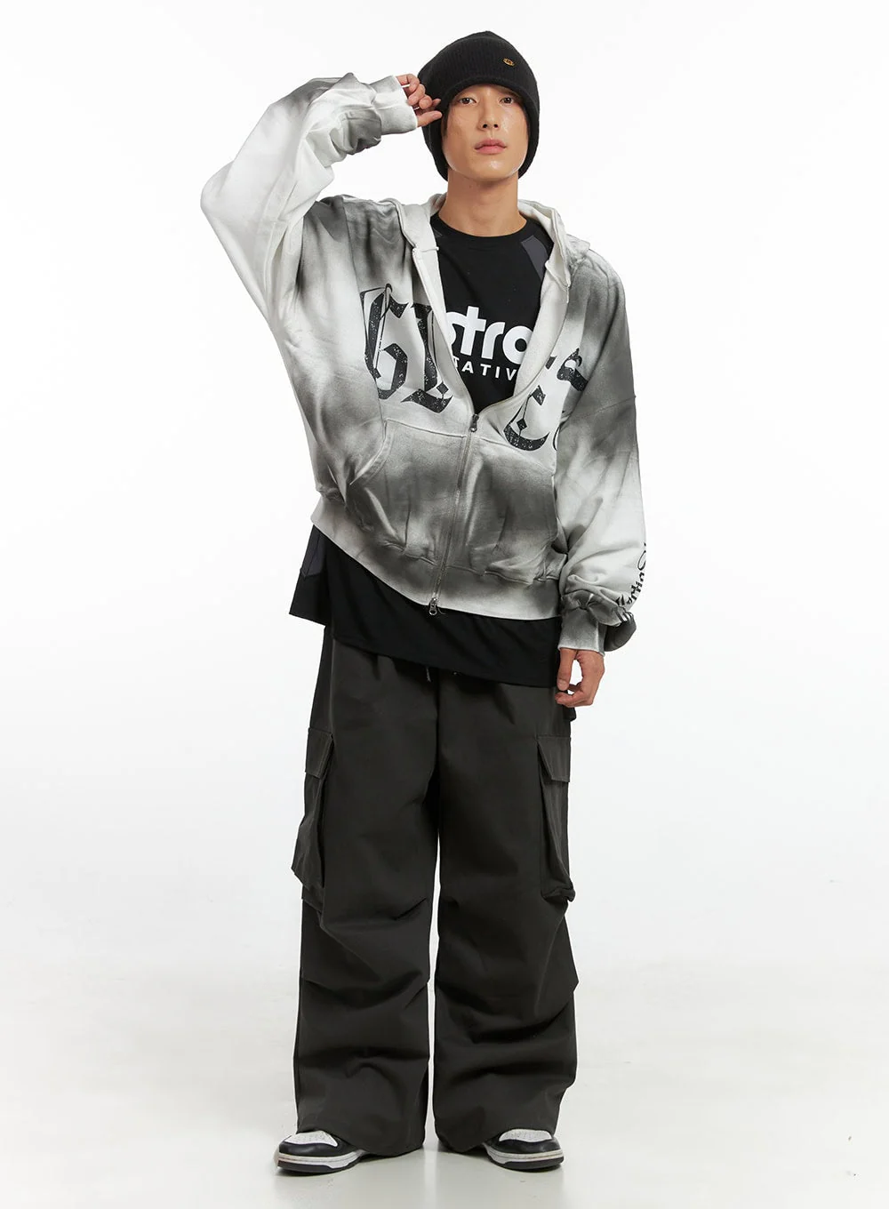 Men's Faded Zip Up Hoodie IO417 - Image 5