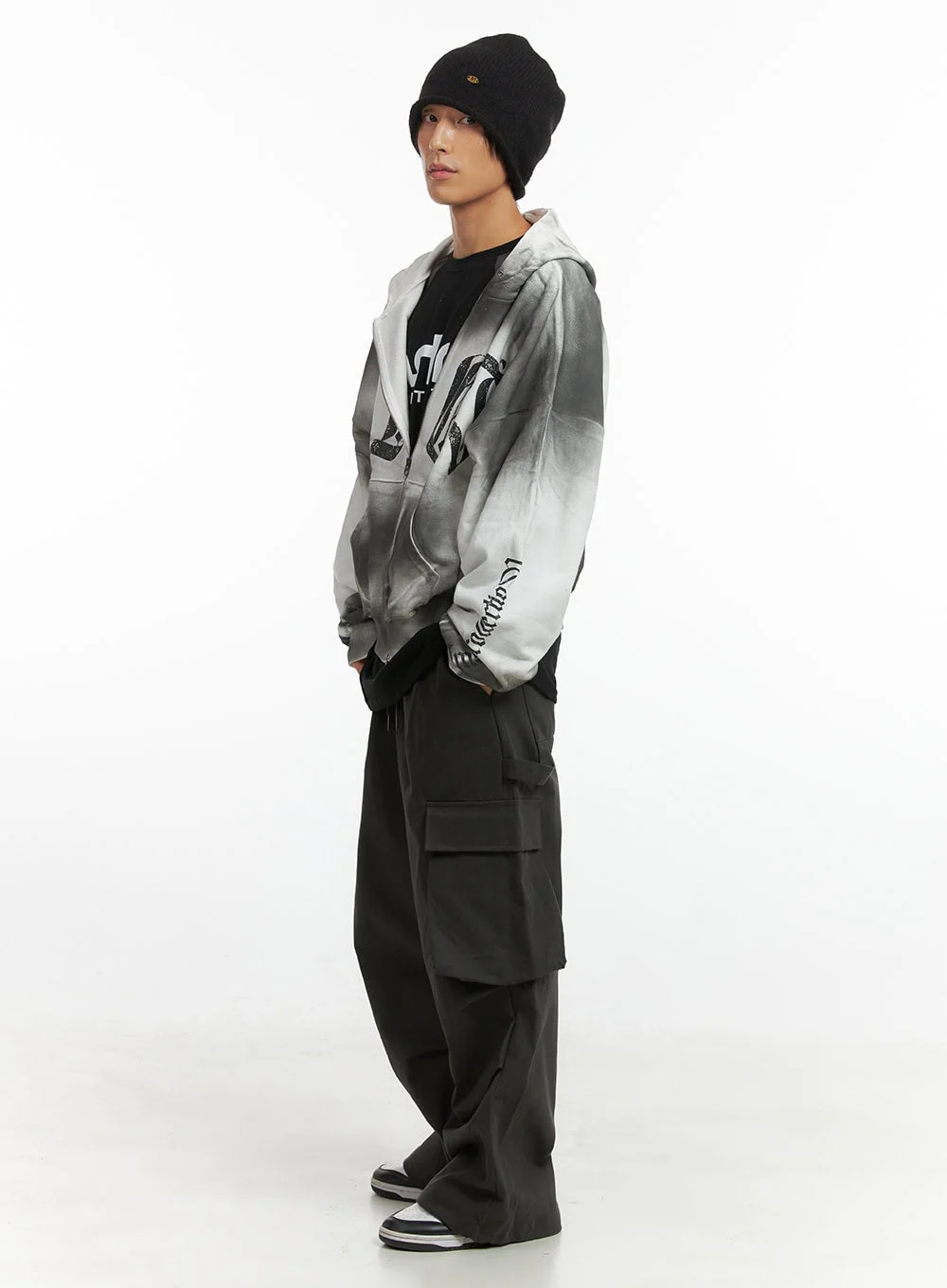 Men's Faded Zip Up Hoodie IO417 - Image 6