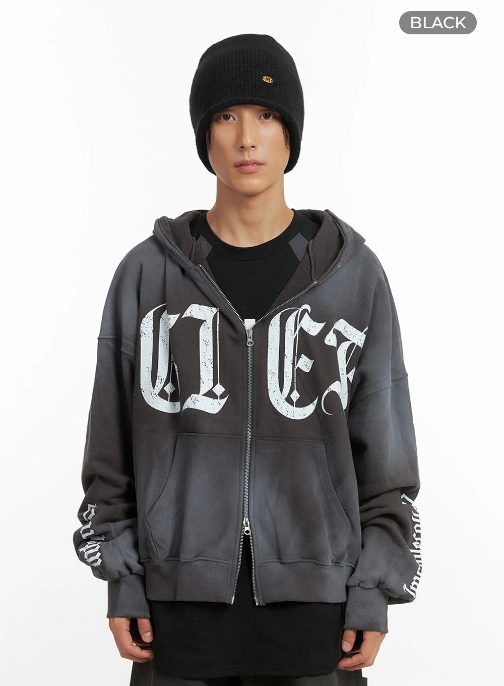 Men's Faded Zip Up Hoodie IO417 - Image 9
