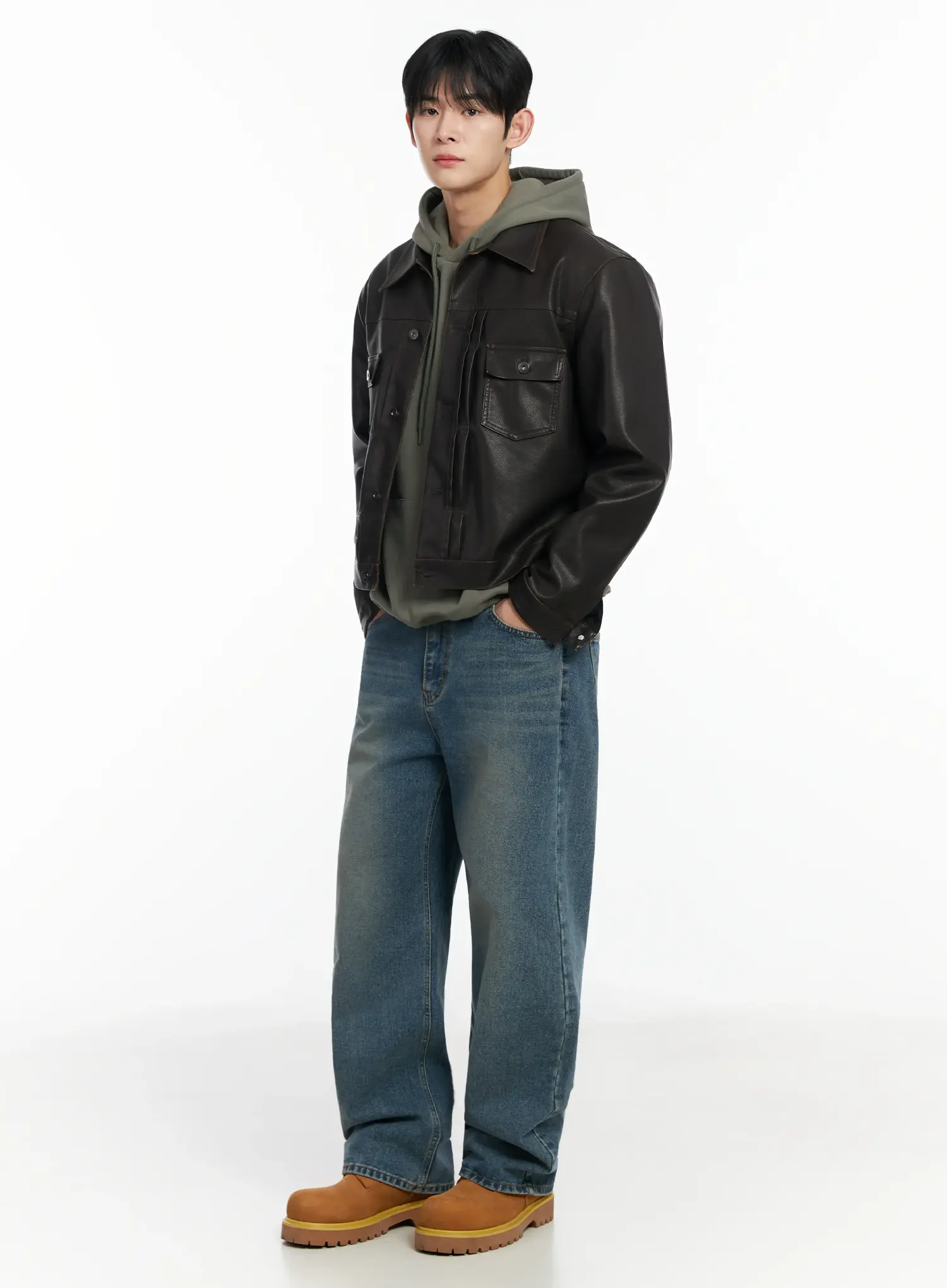 Men's Faux Leather Jacket IF516 - Image 7