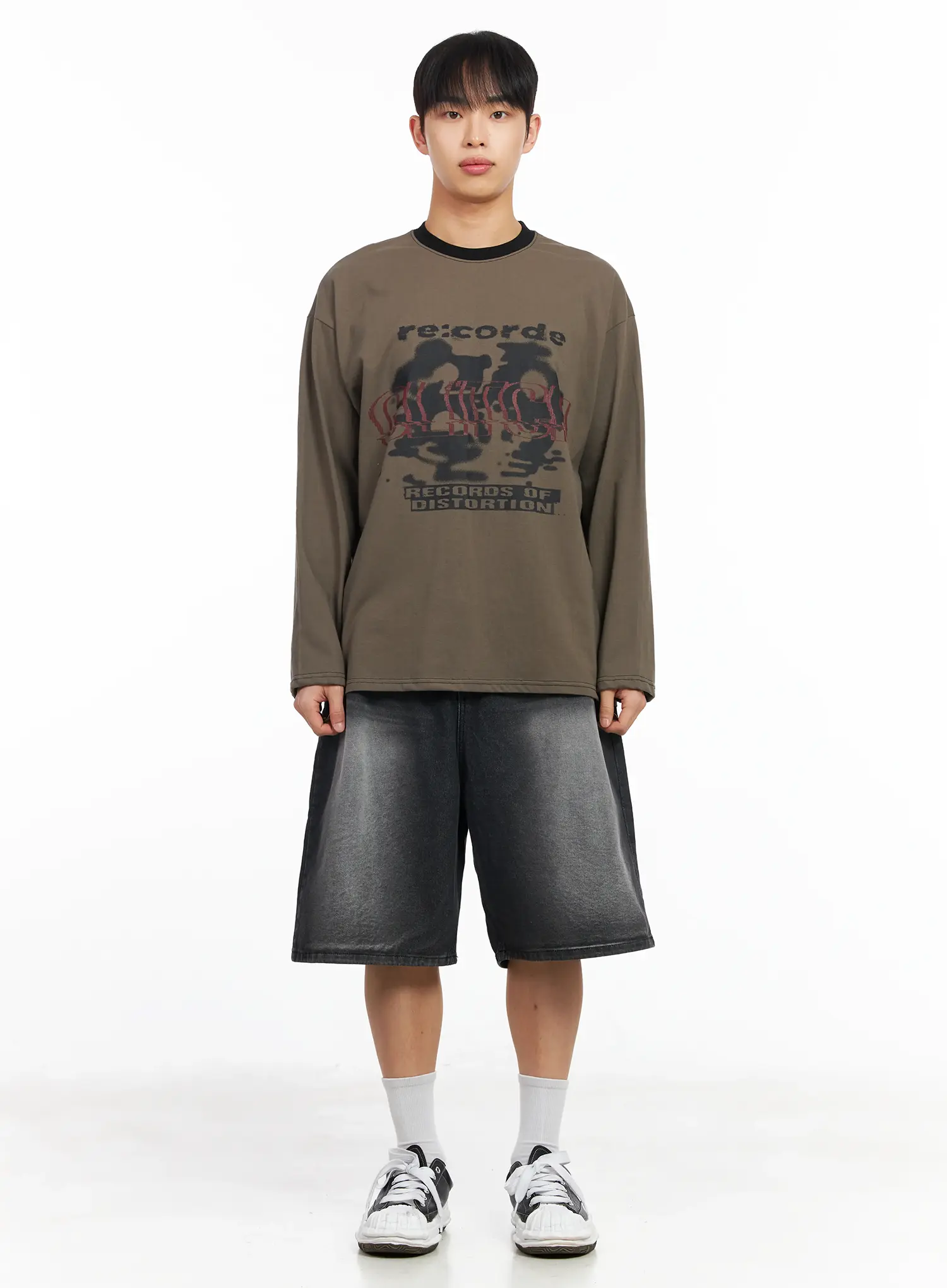 Men's Glitch Graphic Long Sleeve Top IM516 - Image 4