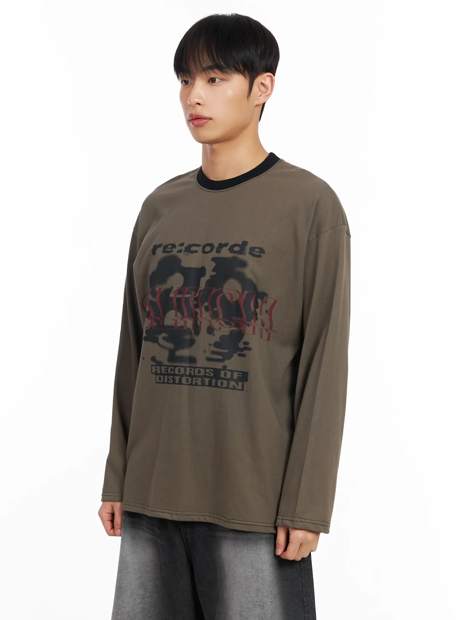 Men's Glitch Graphic Long Sleeve Top IM516 - Image 5