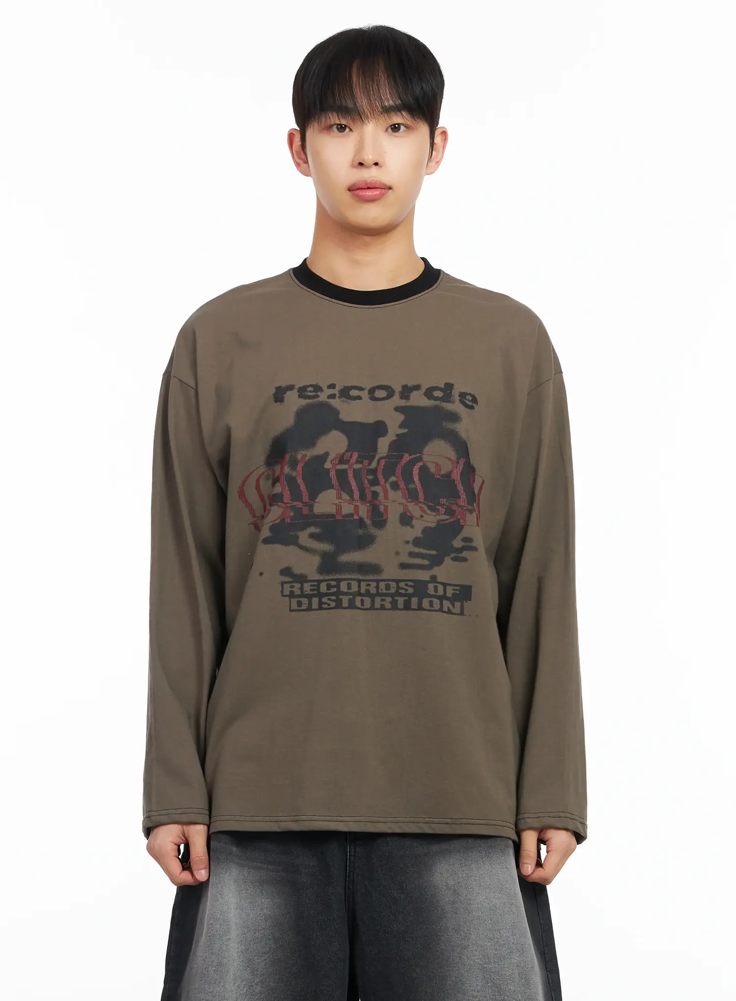 Men's Glitch Graphic Long Sleeve Top IM516 - Image 9