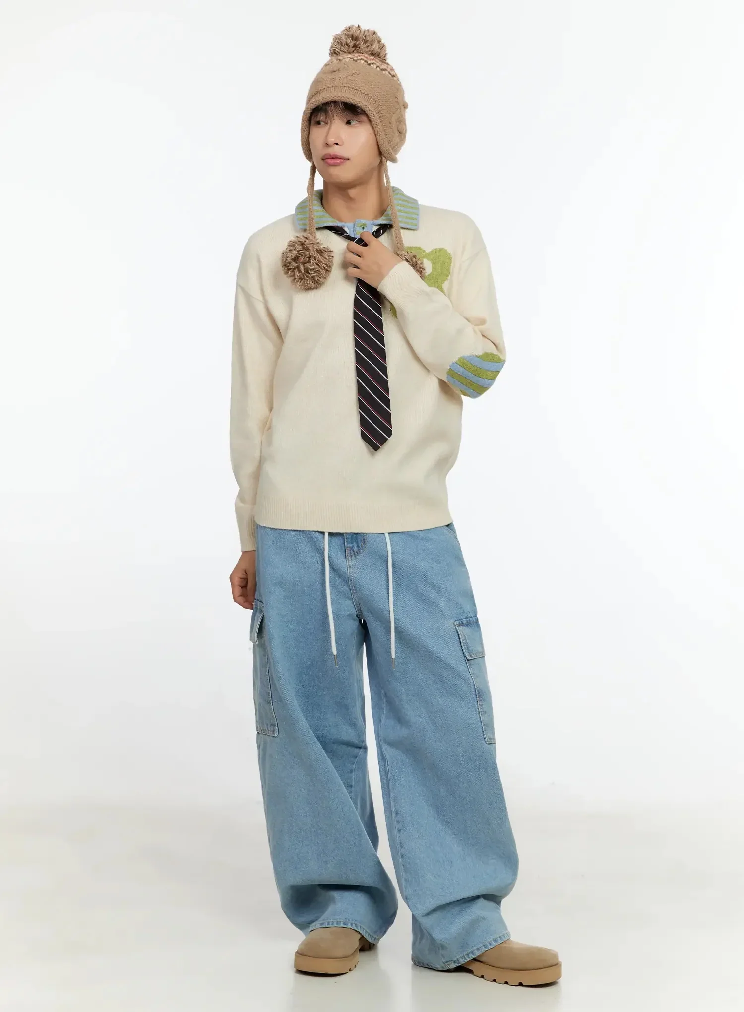 Men's Graphic Collar Sweater IN506 - Image 2