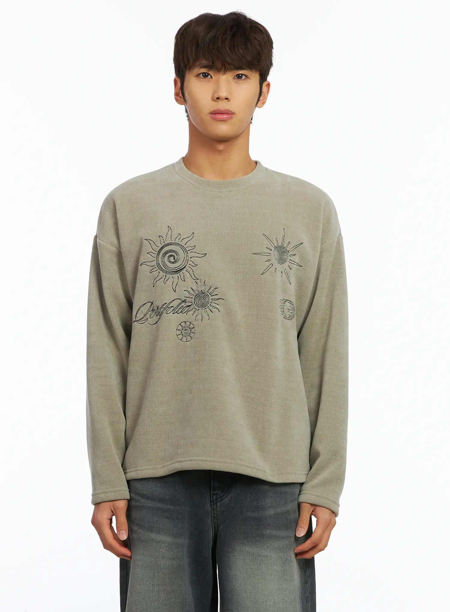 Men's Graphic Fleece Long Sleeve Top IJ514 - Image 11