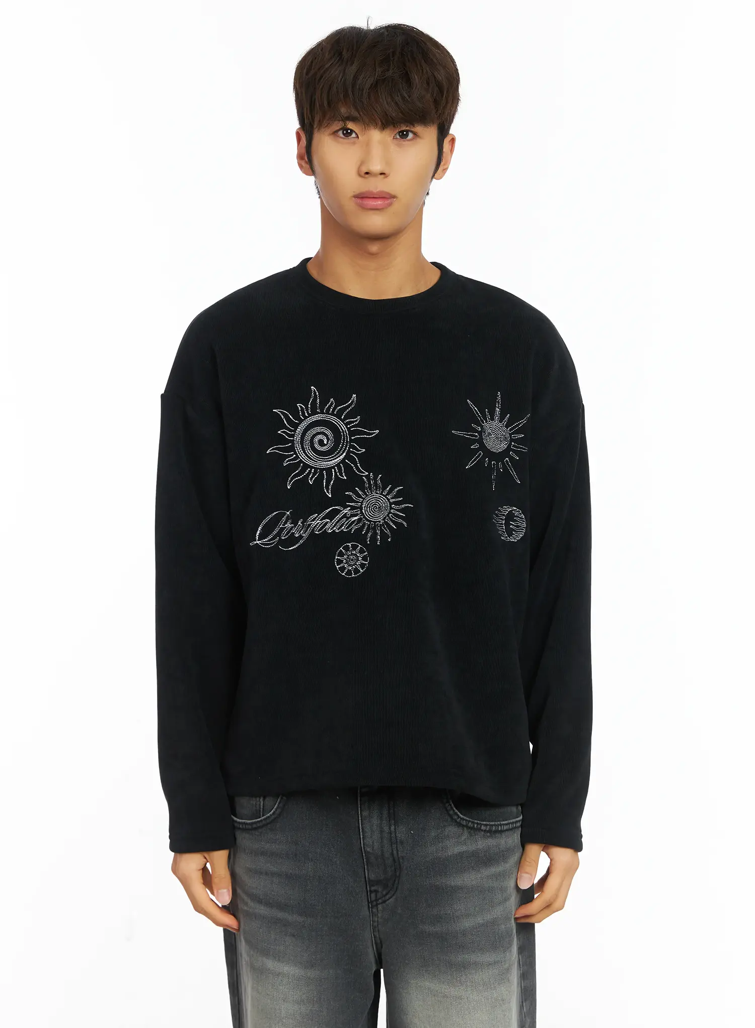 Men's Graphic Fleece Long Sleeve Top IJ514 - Image 14