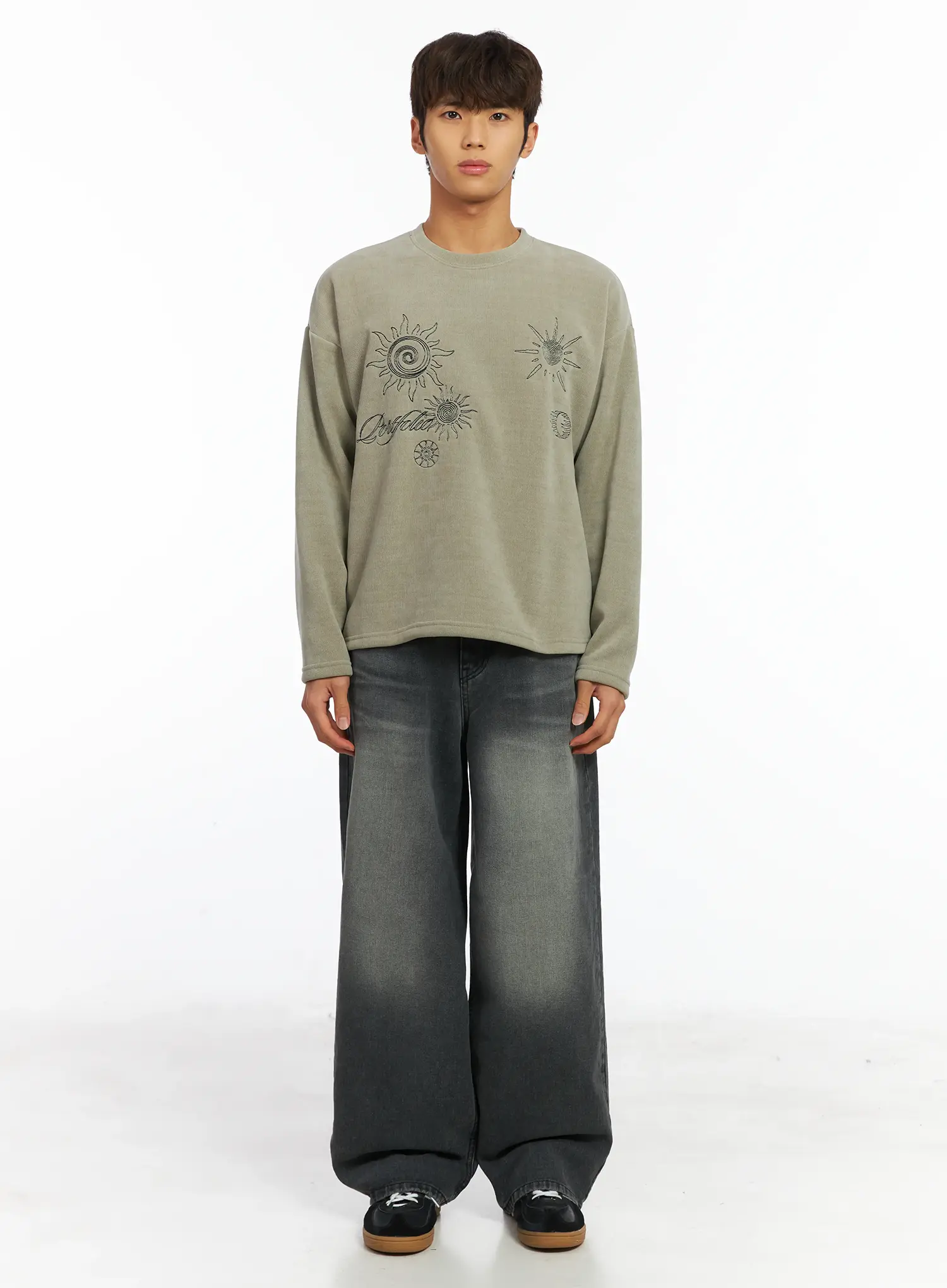 Men's Graphic Fleece Long Sleeve Top IJ514 - Image 3