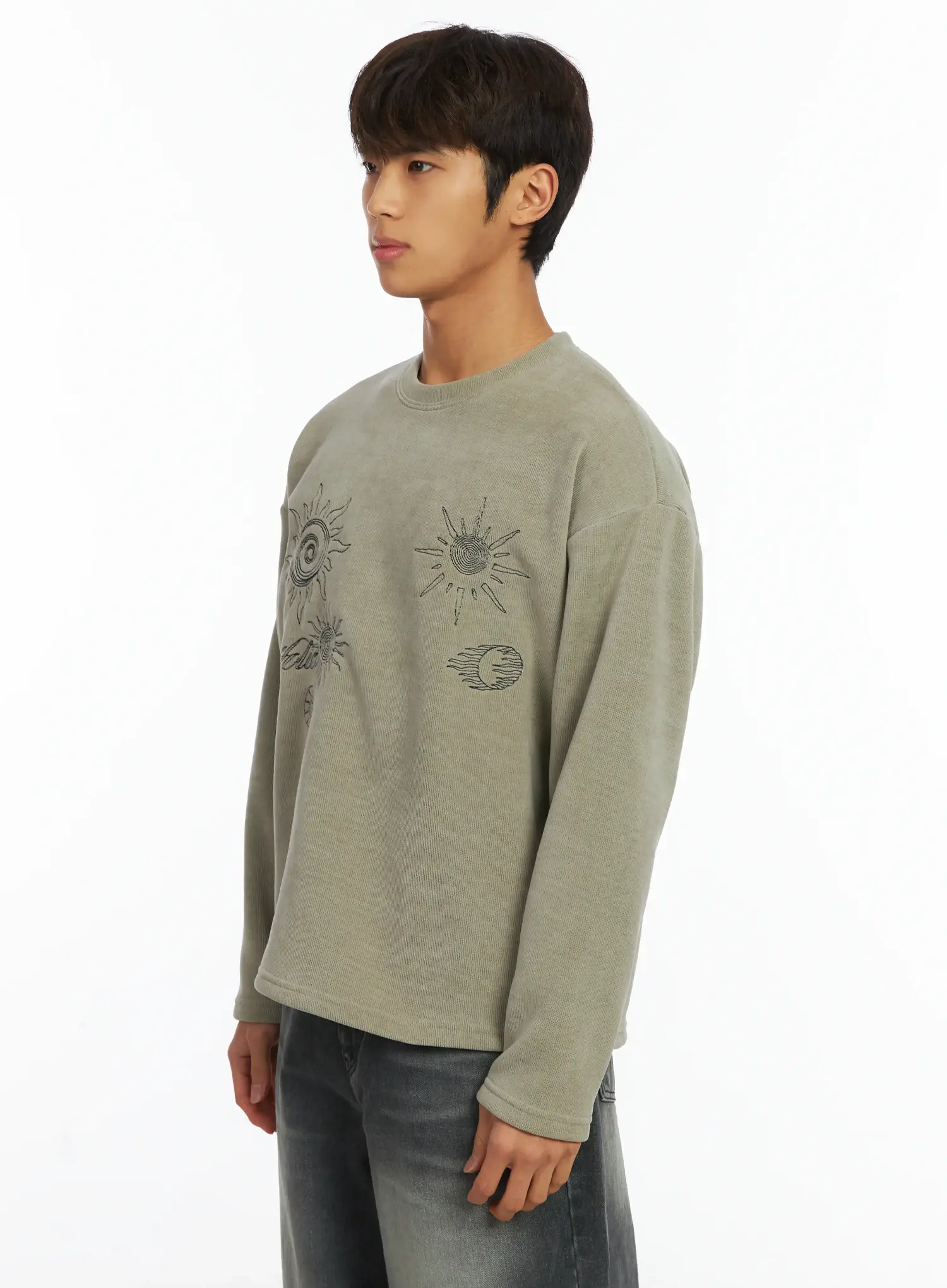 Men's Graphic Fleece Long Sleeve Top IJ514 - Image 4