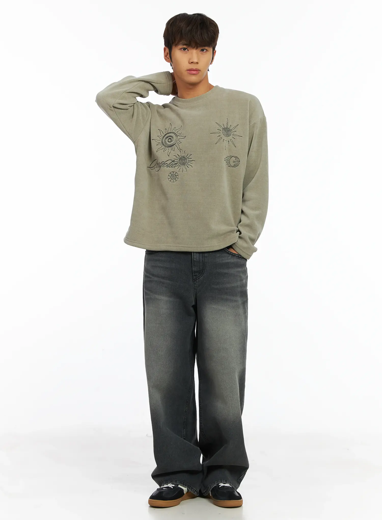Men's Graphic Fleece Long Sleeve Top IJ514 - Image 7