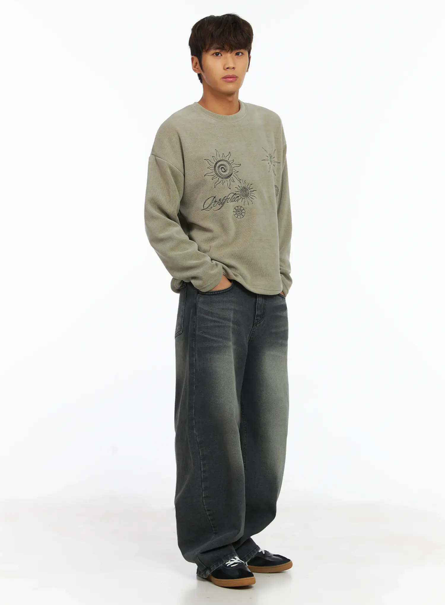 Men's Graphic Fleece Long Sleeve Top IJ514 - Image 8