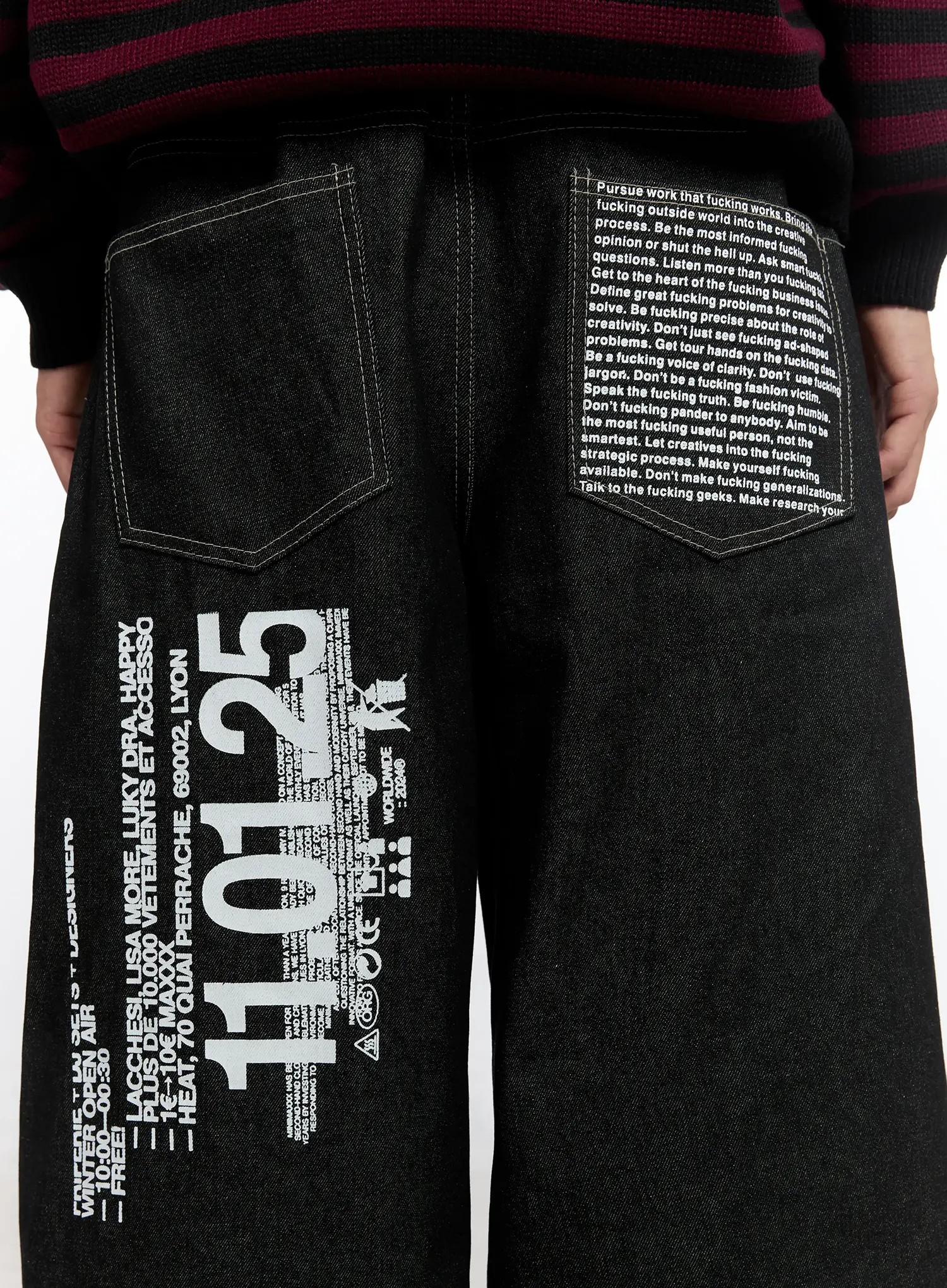 Men's Graphic Jeans (Black) IS529 - Image 10