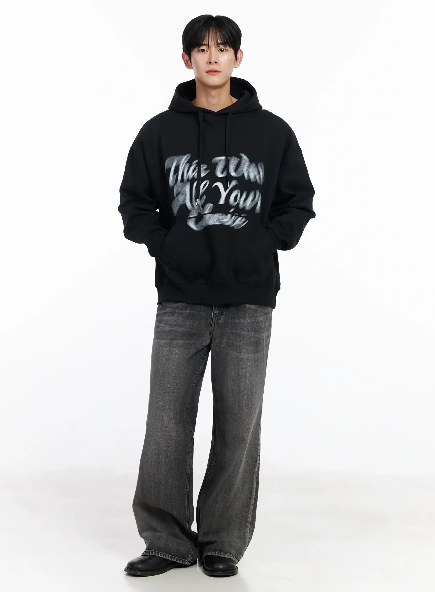 Men's Graphic Lettering Hoodie IJ521