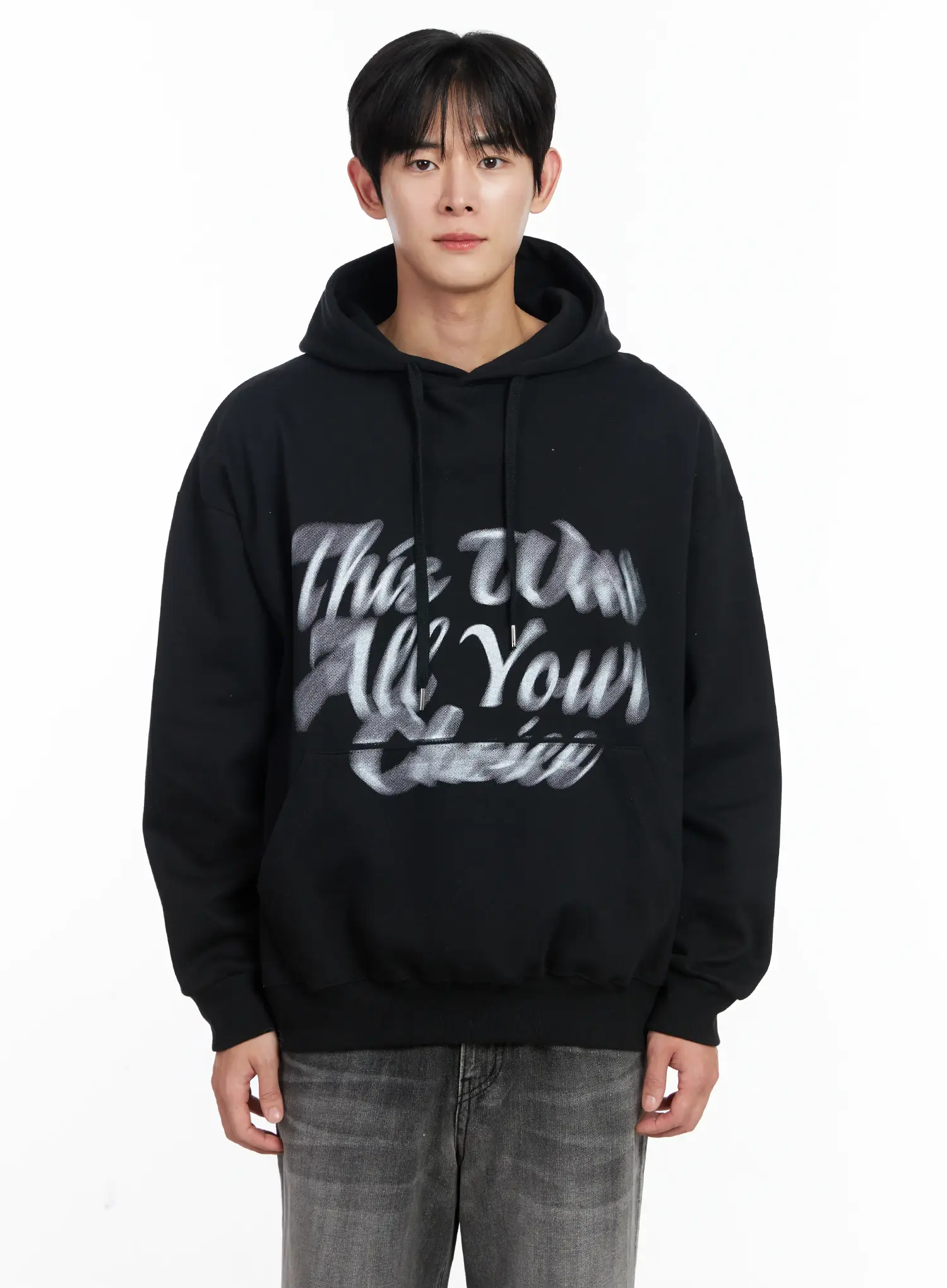 Men's Graphic Lettering Hoodie IJ521 - Image 11