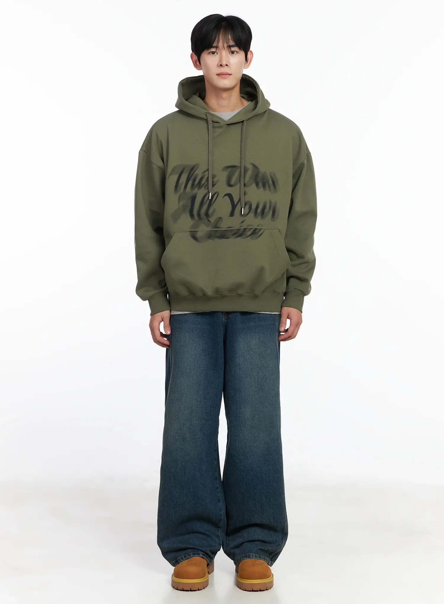 Men's Graphic Lettering Hoodie IJ521 - Image 3