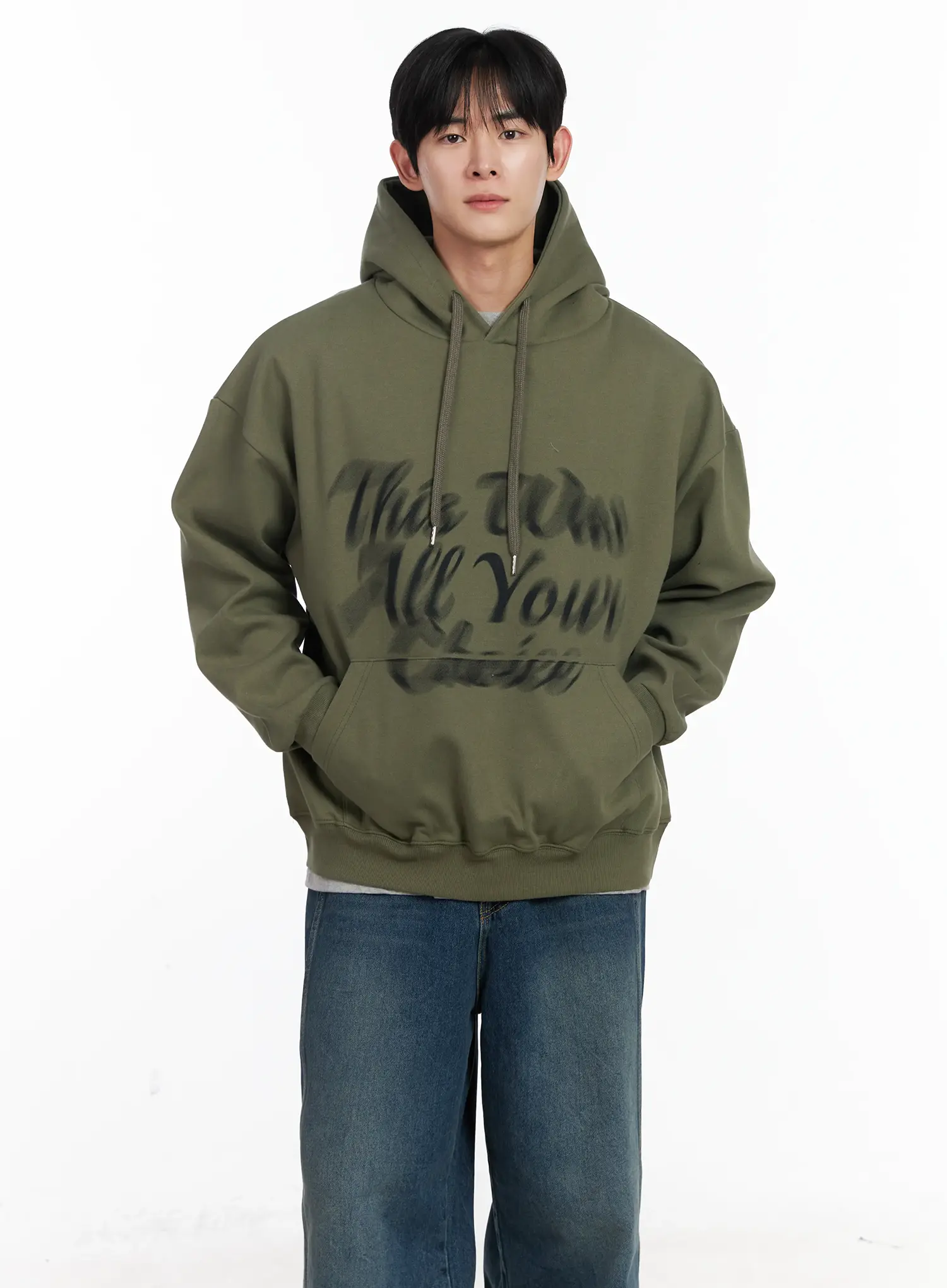 Men's Graphic Lettering Hoodie IJ521 - Image 6