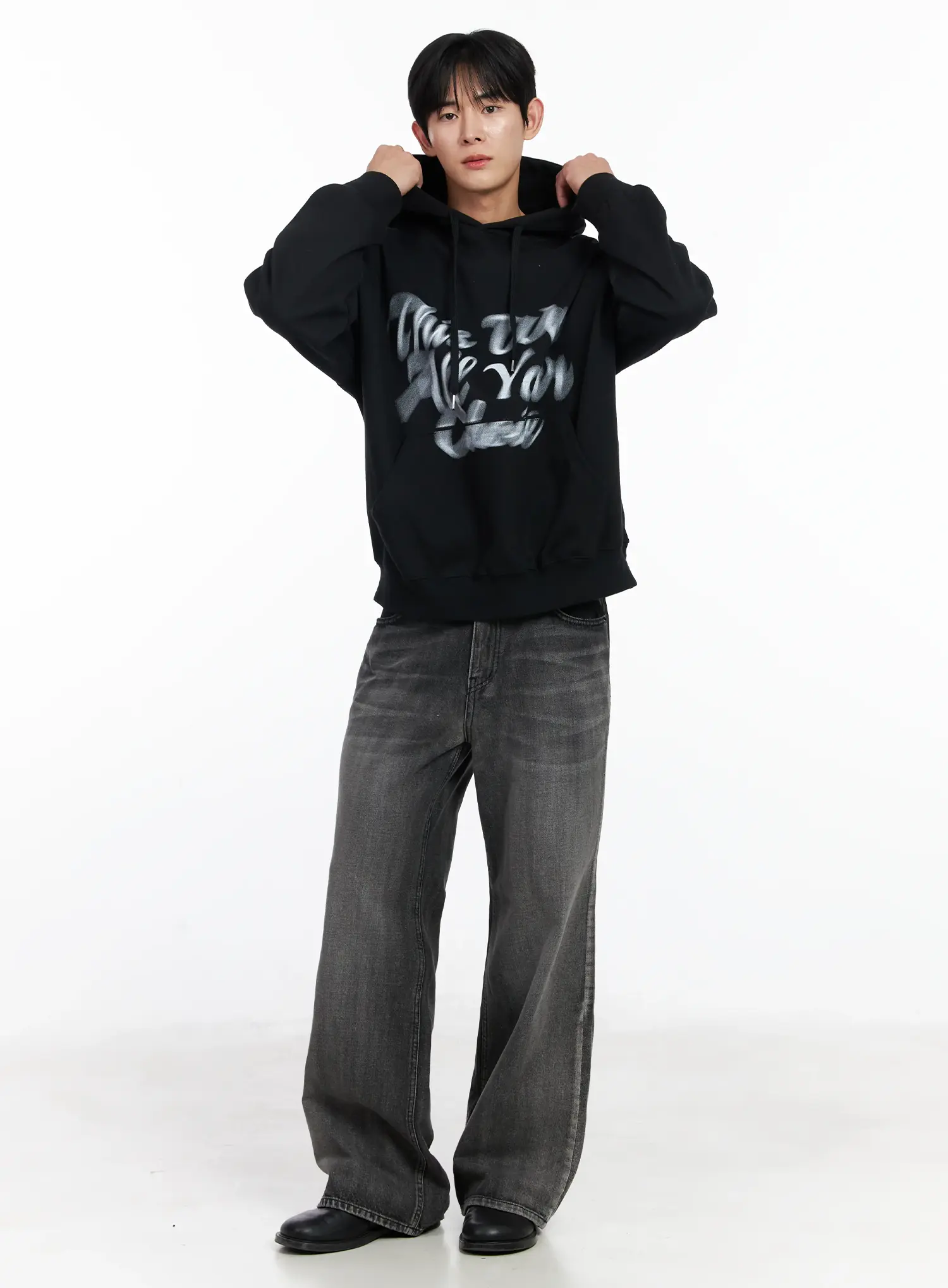 Men's Graphic Lettering Hoodie IJ521 - Image 9
