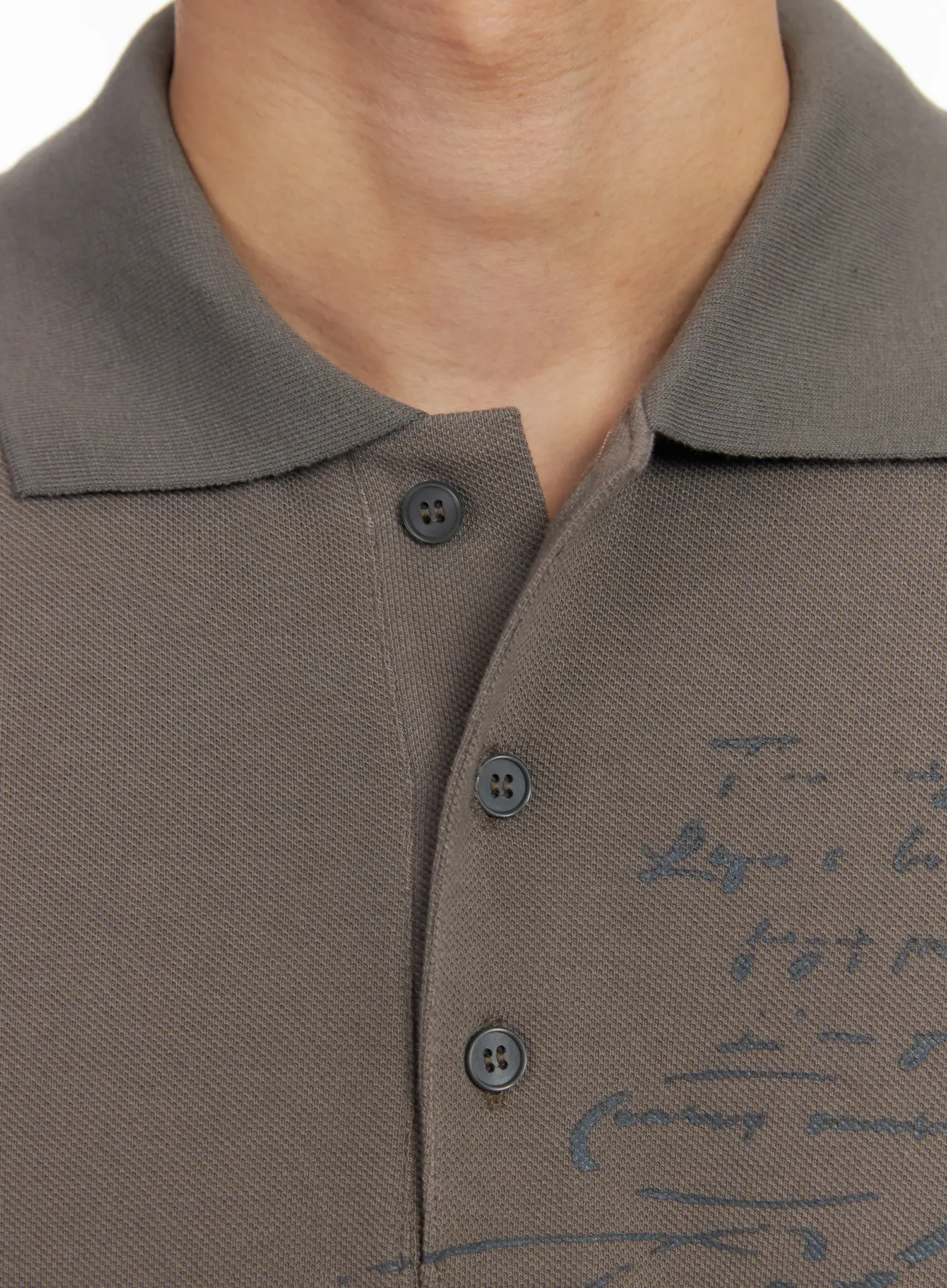 Men's Graphic Long Sleeve Polo Shirt IF516 - Image 9