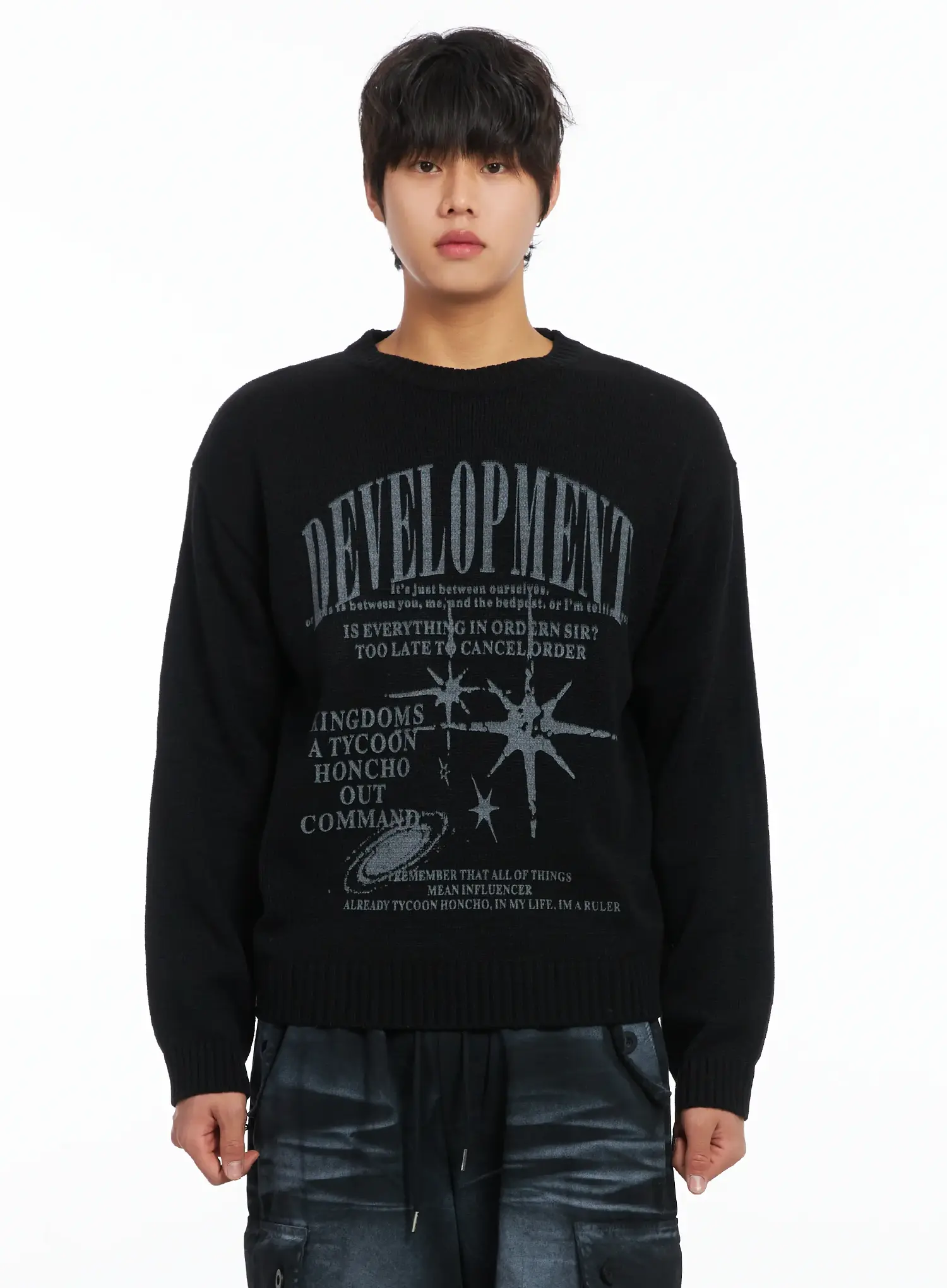 Men's Graphic Print Knit Pullover IJ512 - Image 10