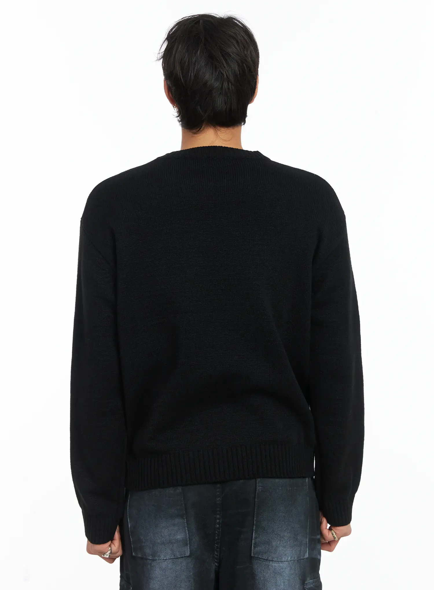Men's Graphic Print Knit Pullover IJ512 - Image 5