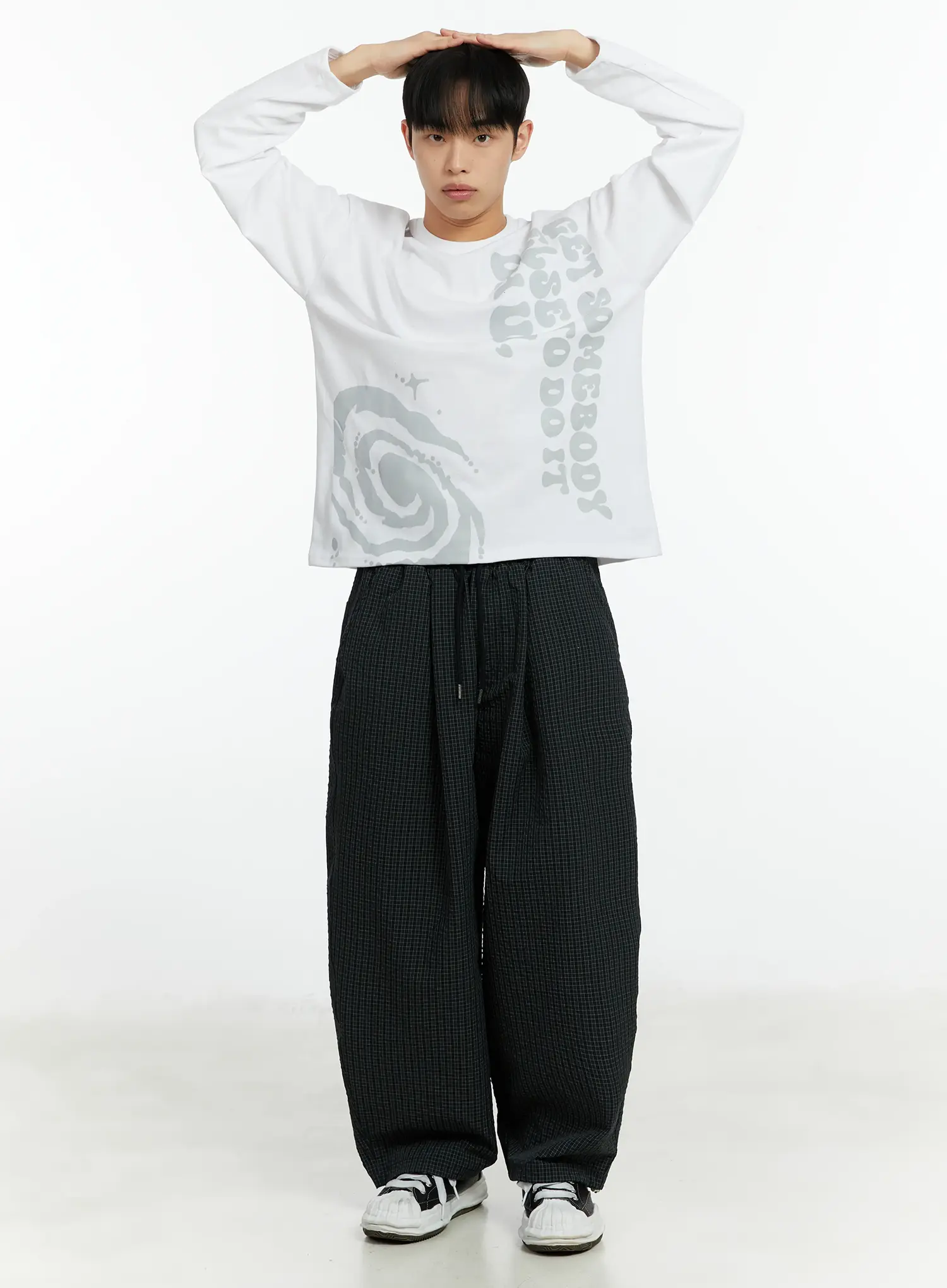 Men's Graphic Slogan Long Sleeve Tee IF511 - Image 2
