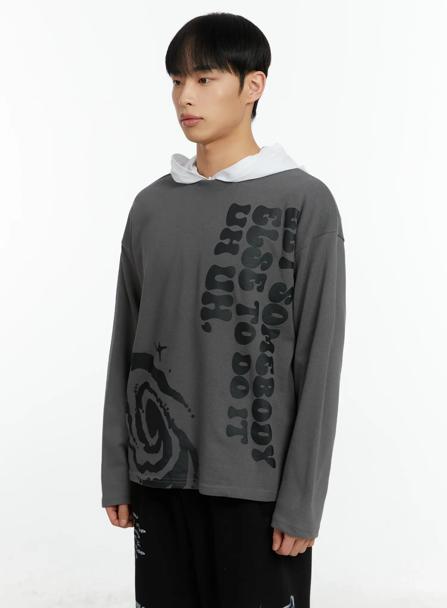 Men's Graphic Slogan Long Sleeve Tee IF511 - Image 4
