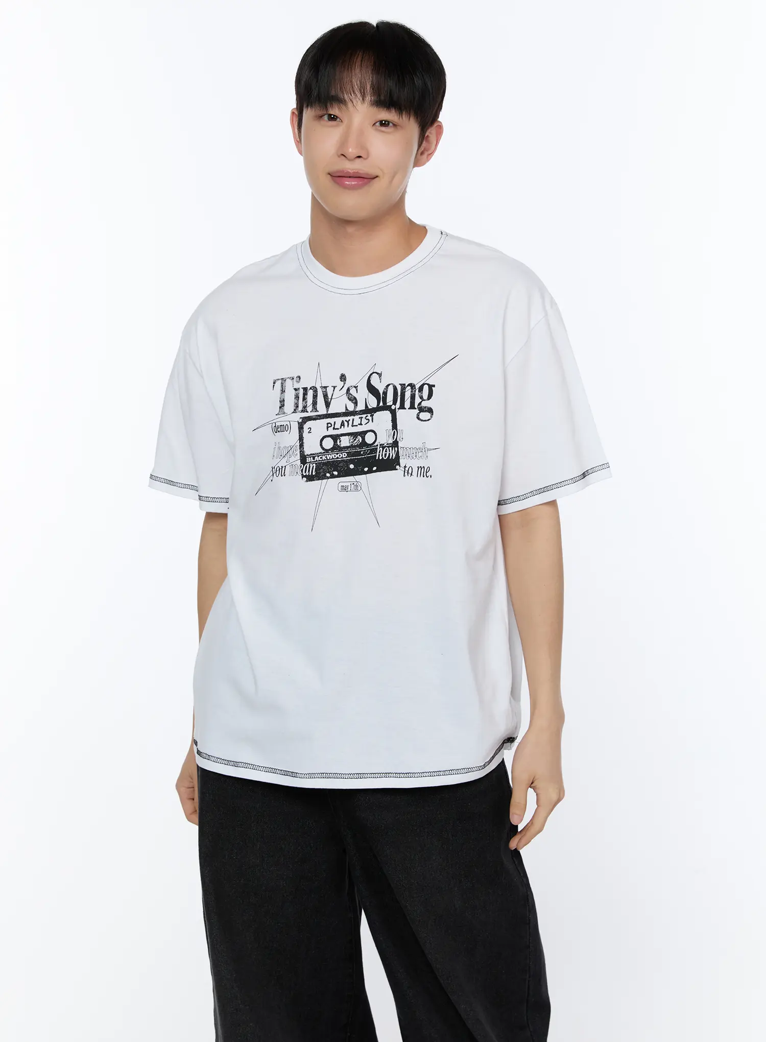 Men's Graphic Stitch T-Shirt IA520 - Image 2