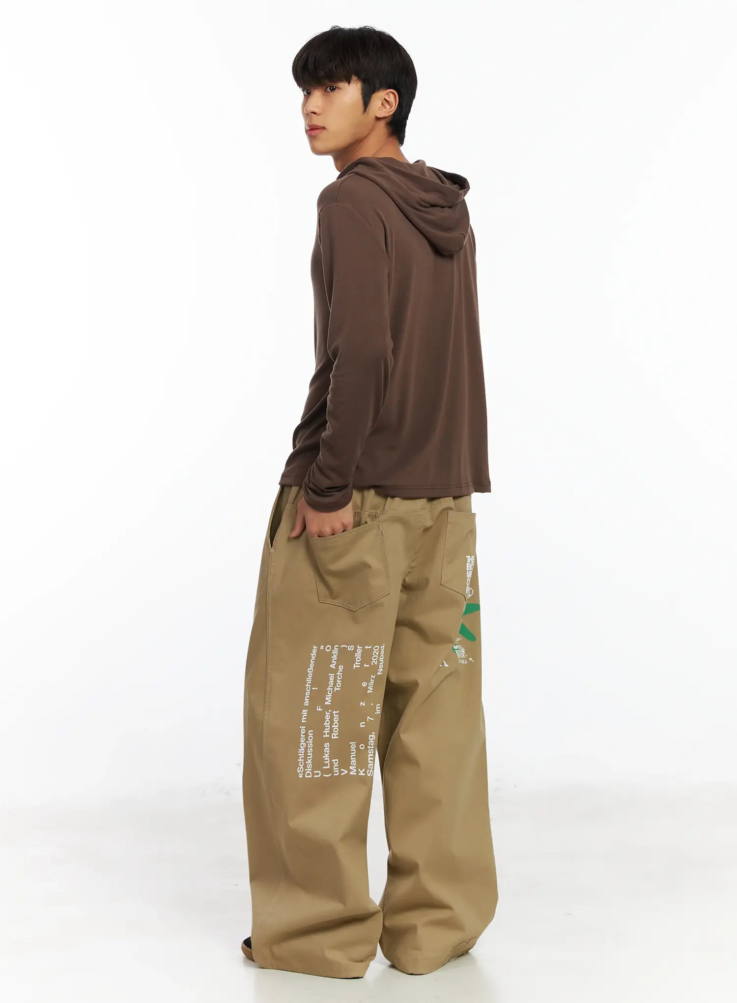 Men's Graphic Wide Leg Pants IF506 - Image 3