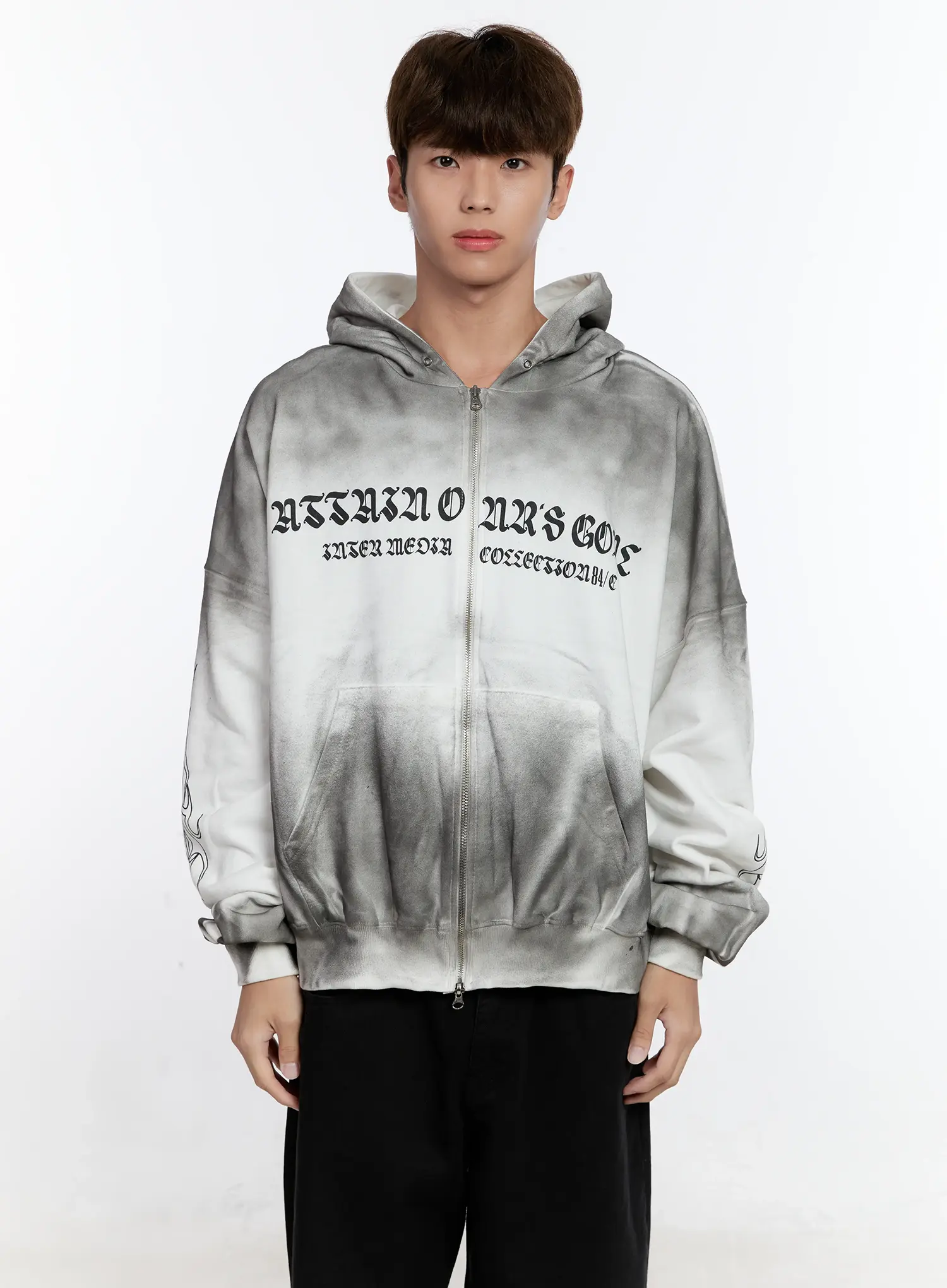 Men's Graphic Zip-Up Hoodie IS530 - Image 18
