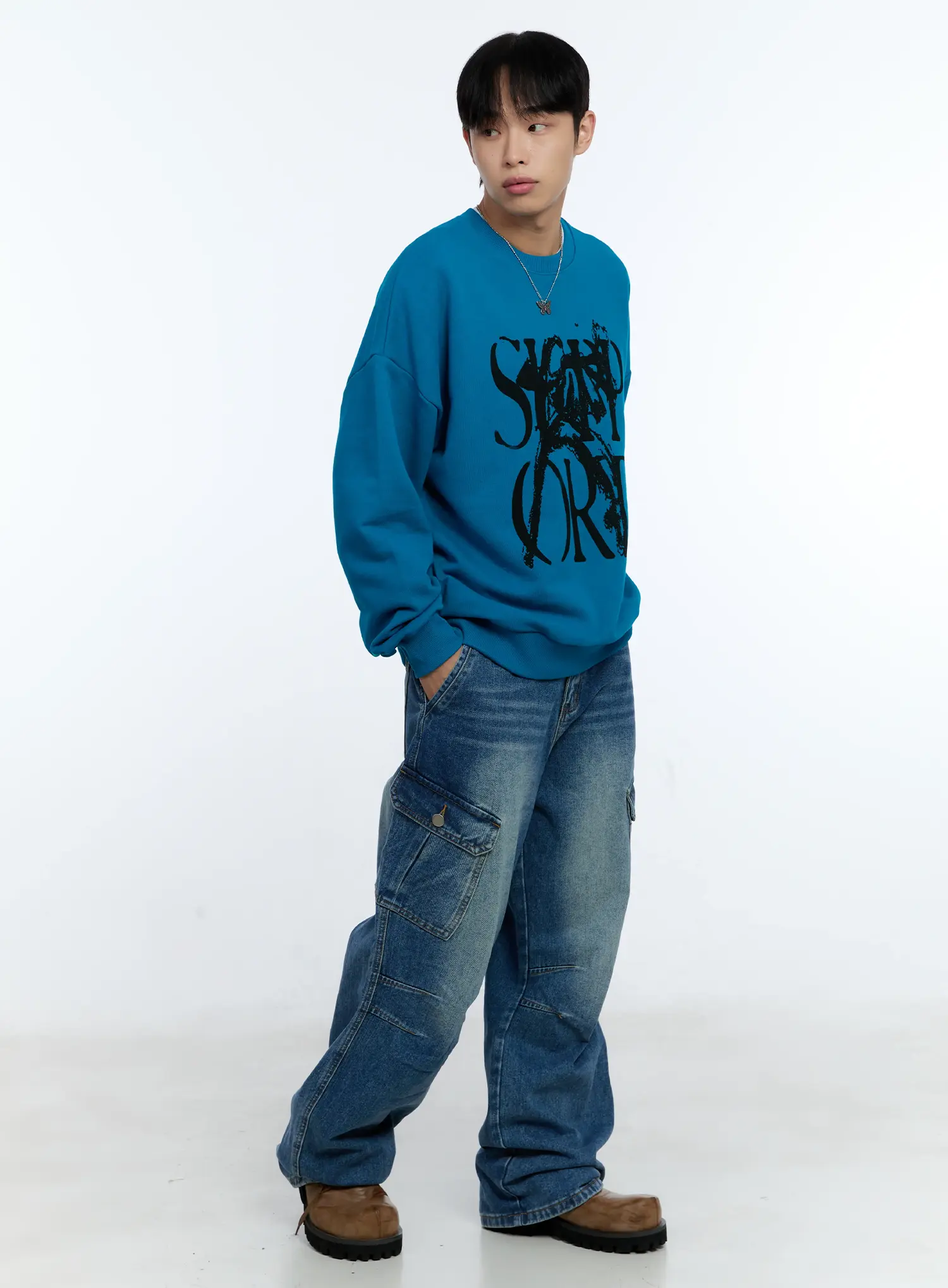 Men's Grunge Graphic Sweatshirt IG515 - Image 9