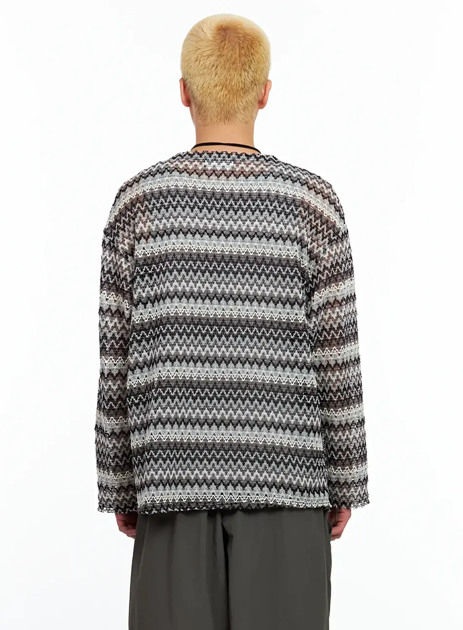 Men's Grunge Mesh Long-Sleeve Tee IL511 - Image 6