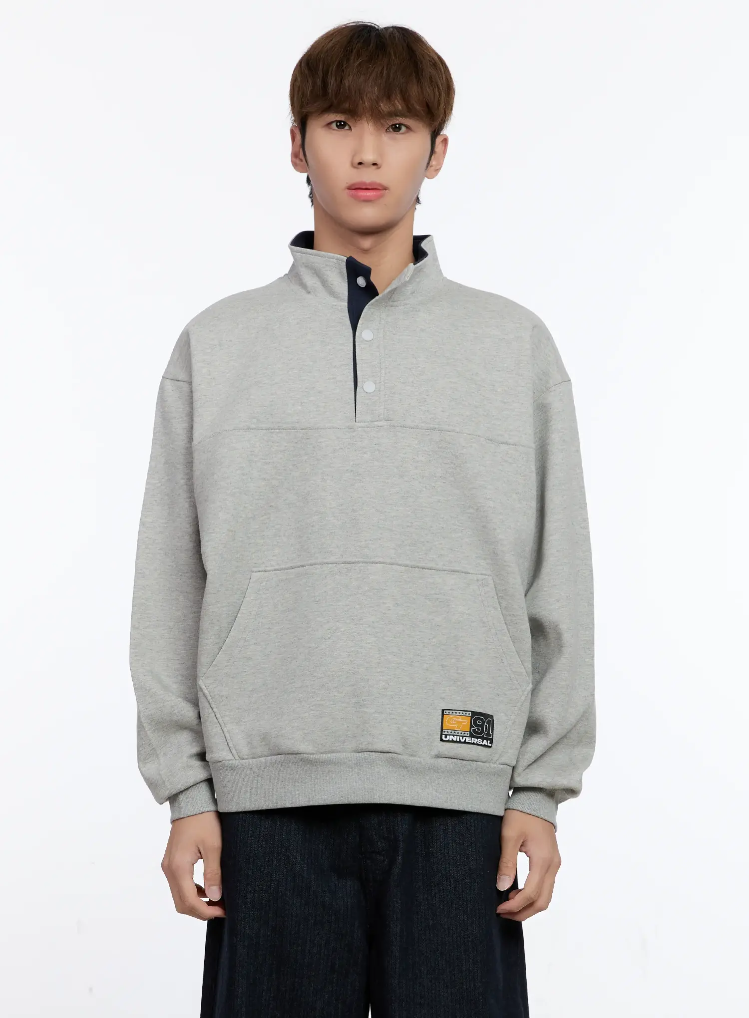 Men's Half-Zip Contrast Pullover IN512 - Image 9