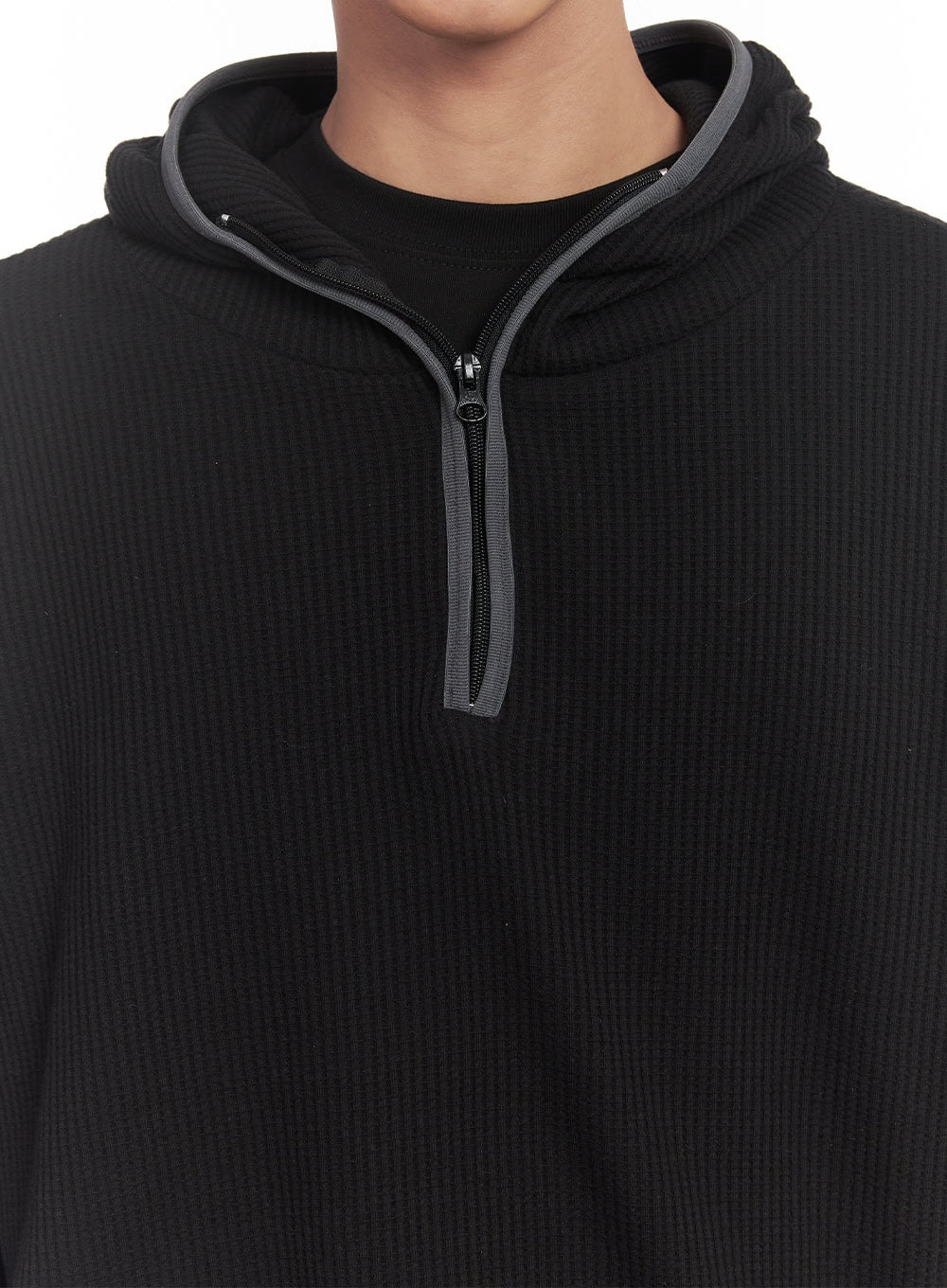 Men's Half-Zip Waffle Knit Hoodie IM519 - Image 4