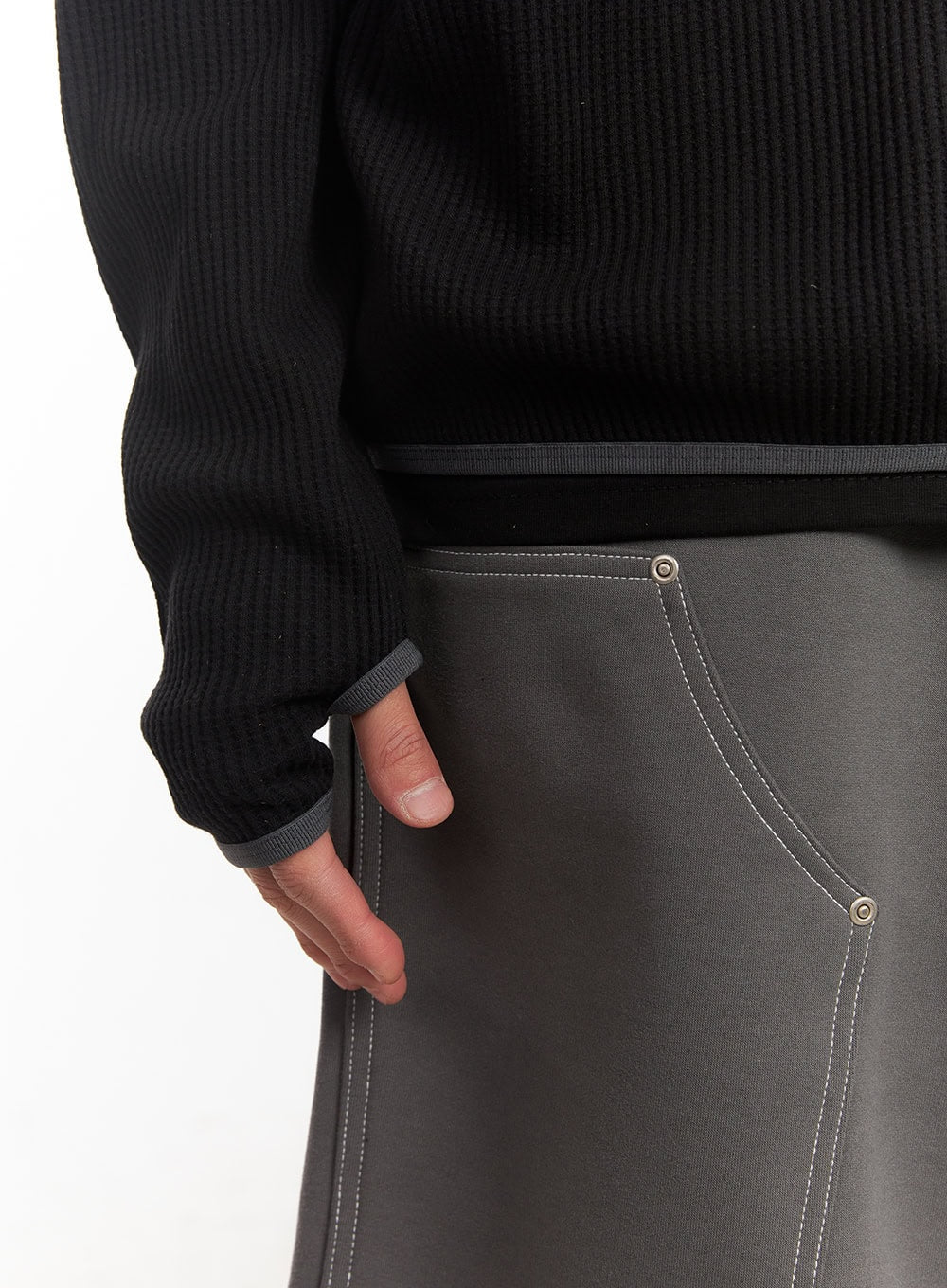 Men's Half-Zip Waffle Knit Hoodie IM519 - Image 5