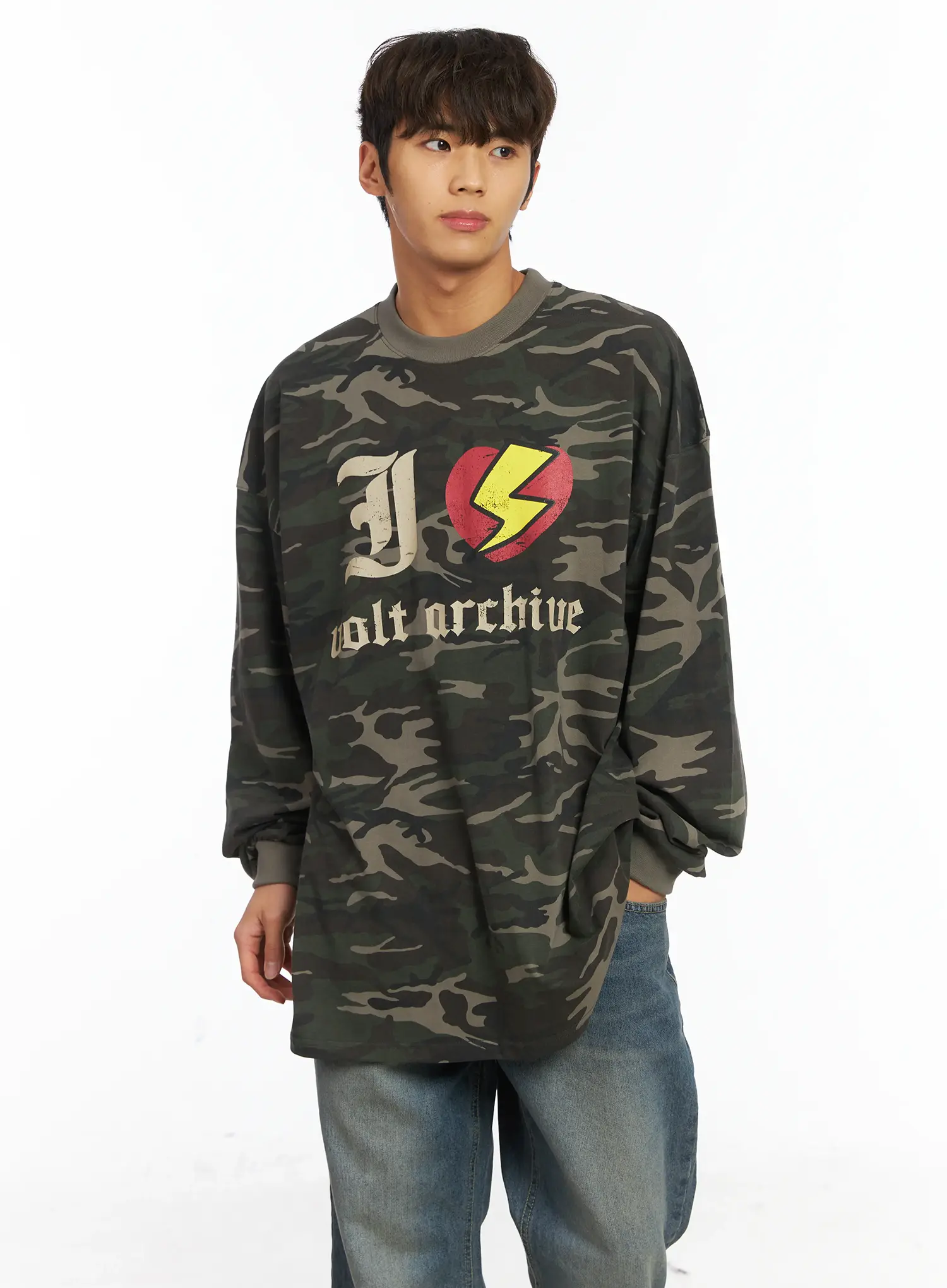 Men's I Love Volt Archive Long Sleeve Top (Camouflage) IJ514 - Image 6