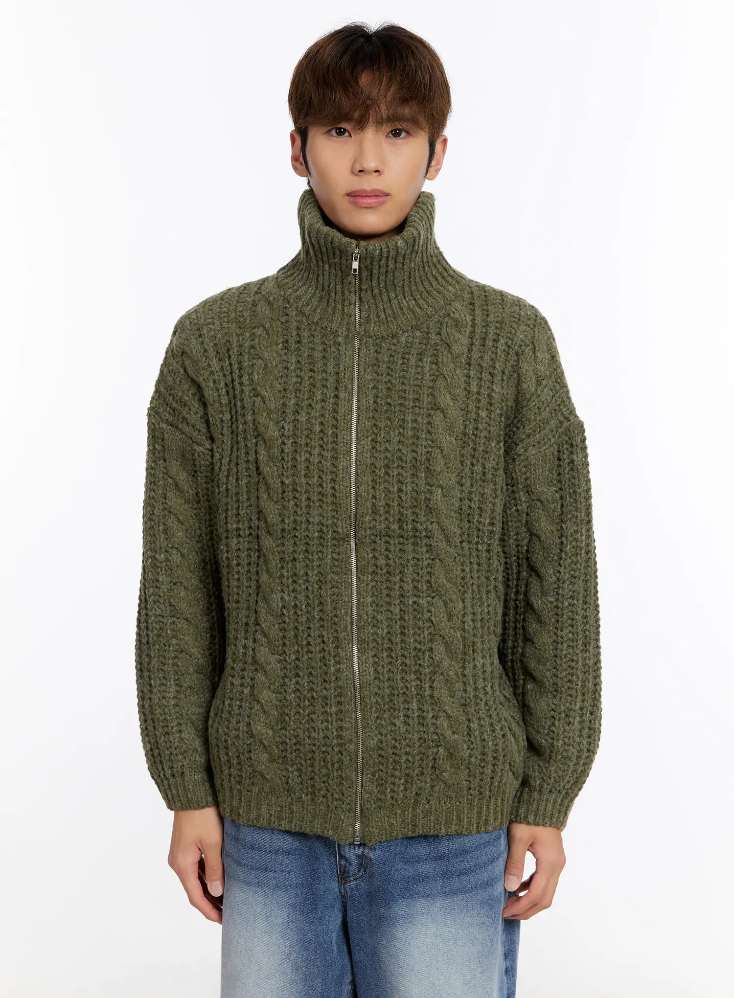 Men's Knit Zip-Up Jacket IN524 - Image 14