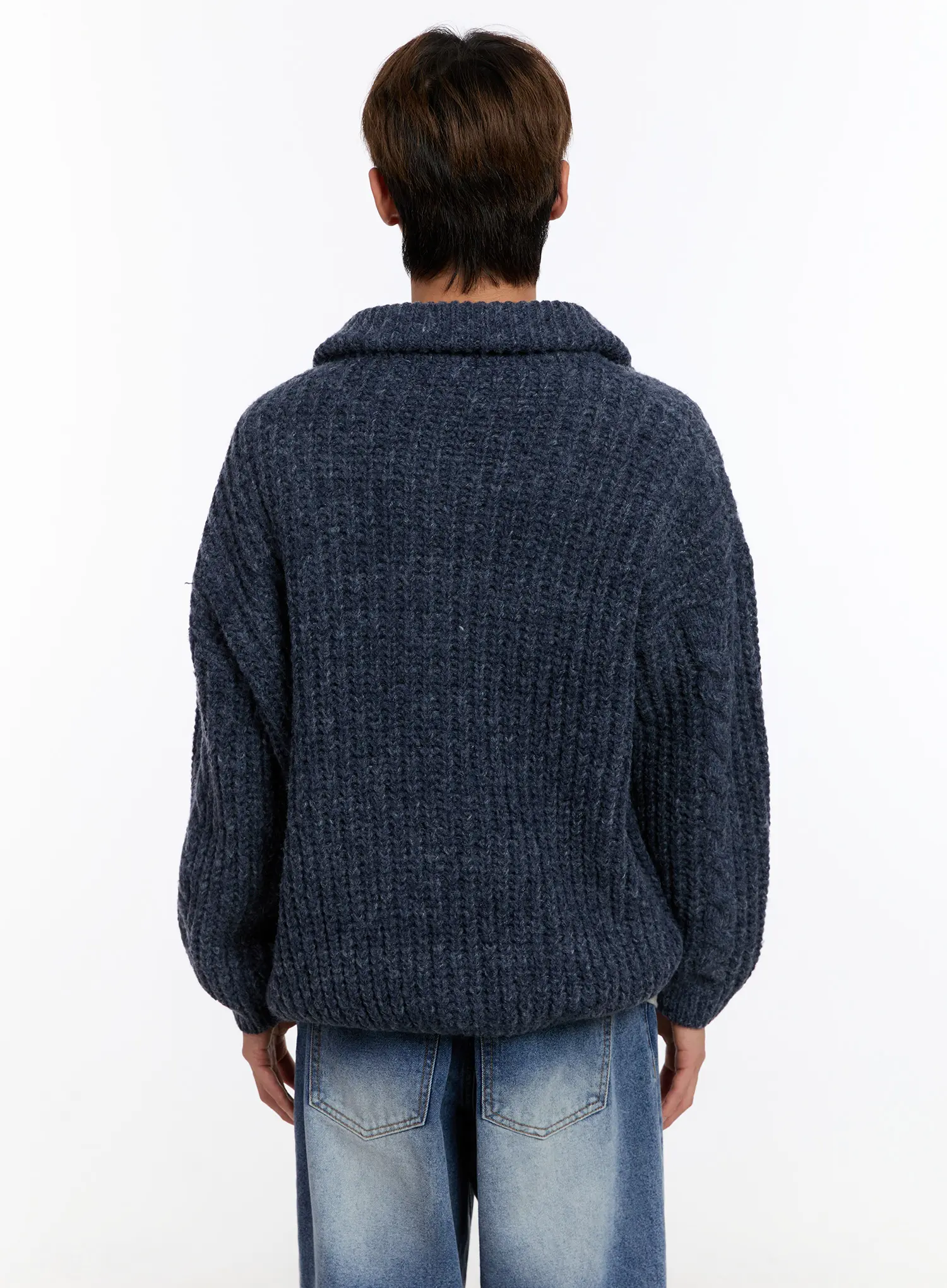 Men's Knit Zip-Up Jacket IN524 - Image 5